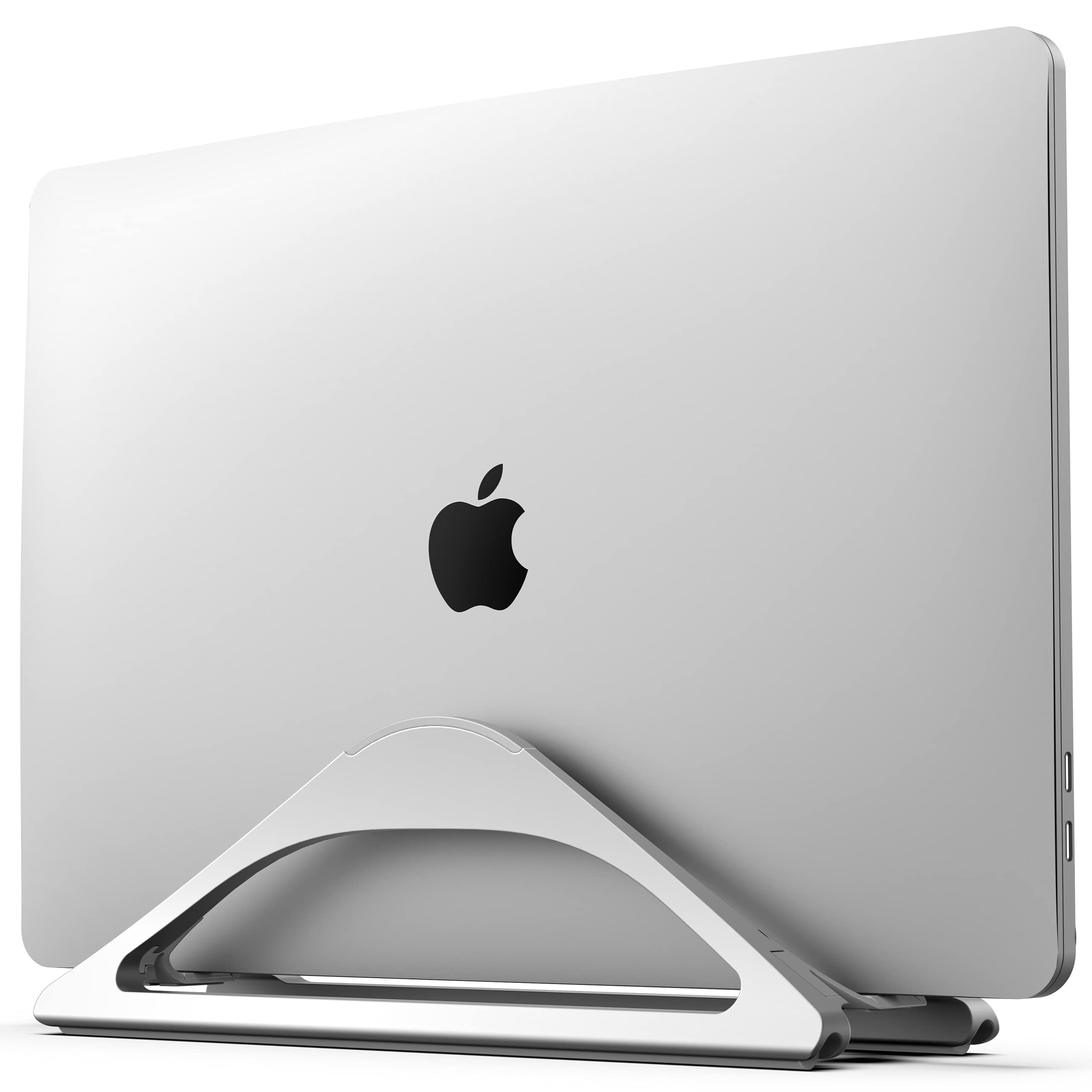 Humancentric Vertical Laptop Stand For Desks (Silver) | Adjustable Holder To Dock Apple Macbook, Macbook Pro, And Other Laptops