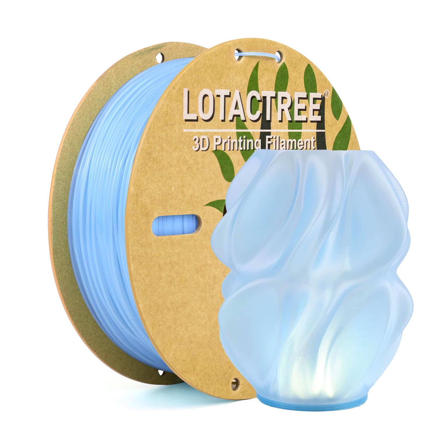 Lotactree Translucent PLA Filament Blue, 3D Printer Filament 1.75mm, Translucent Crystal PLA Filament, Light Transmission, 1KG S