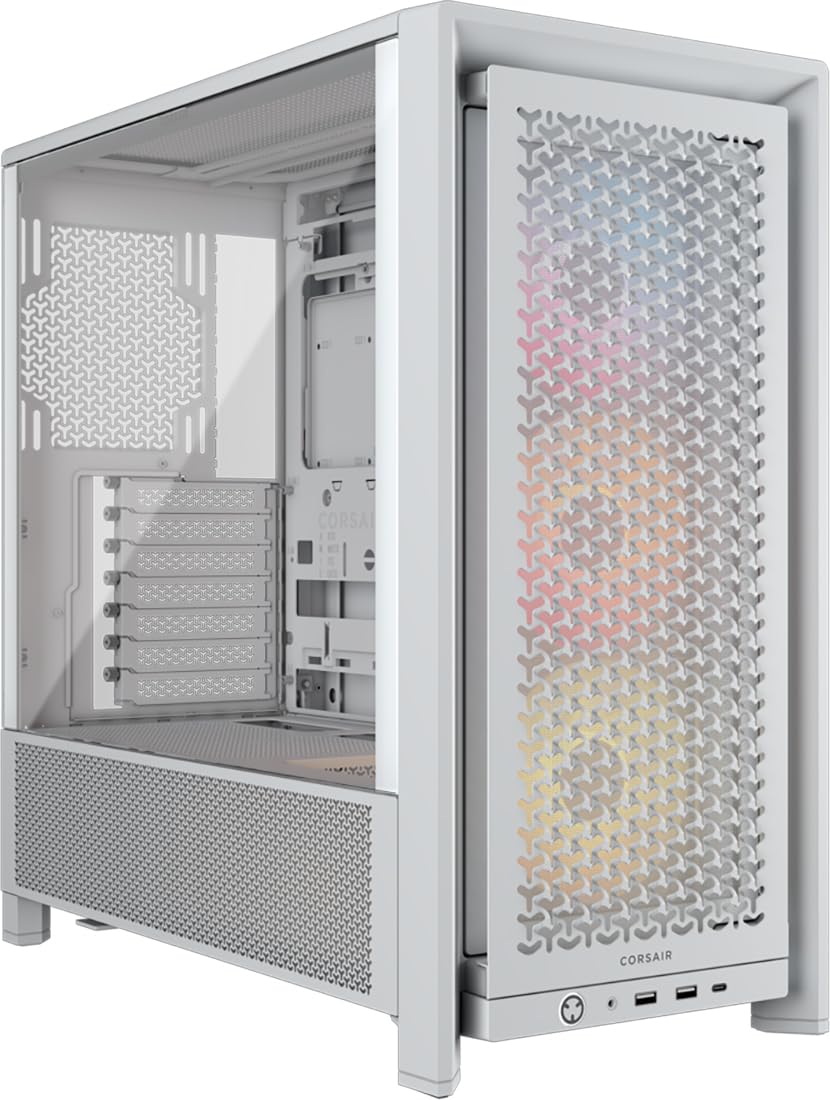 CORSAIR 4000D RS ARGB Frame Modular MidTower ATX PC Case  High Airflow, 3X PreInstalled RS ARGB Fans, InfiniRail Fan Mounting