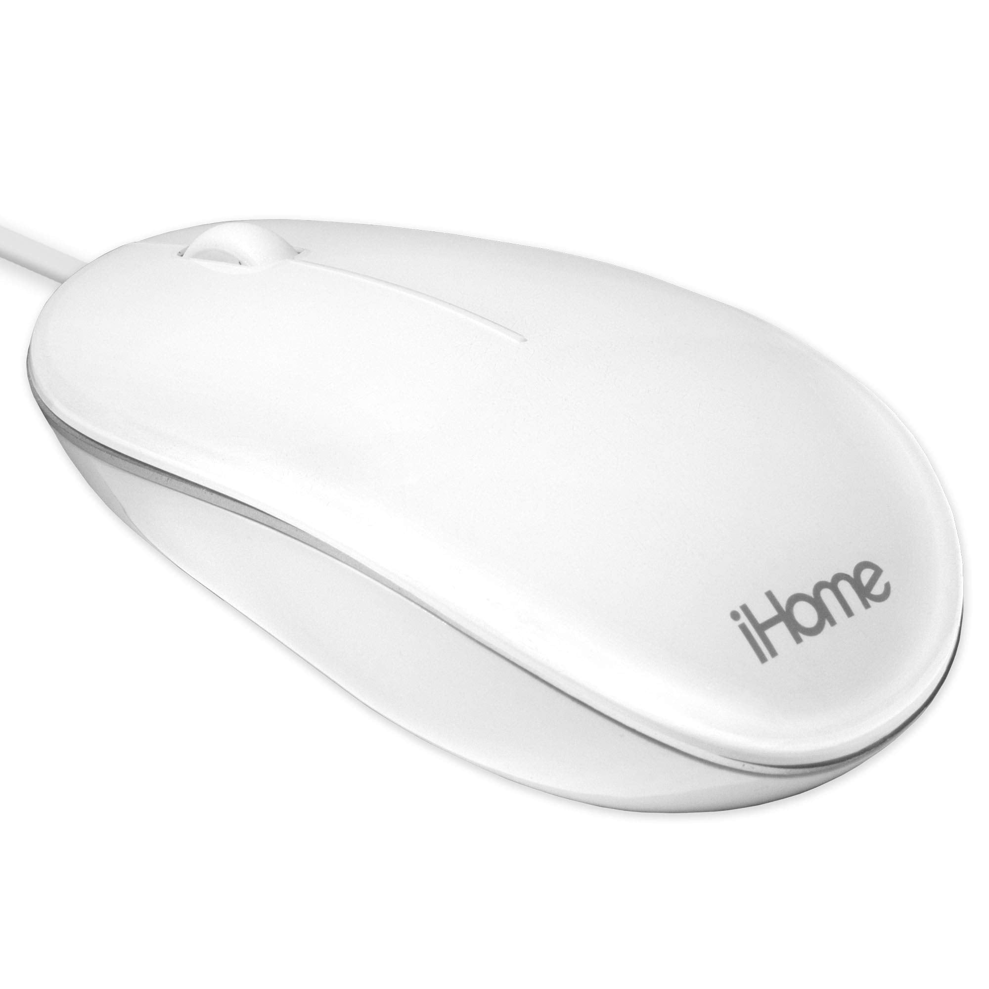 Ihome Wired Mac Mouse With Scroll Wheel, 3 Buttons, 1600 Dpi, Laptops And Computers, Slim And Compact, Right Or Left Hand Use, W