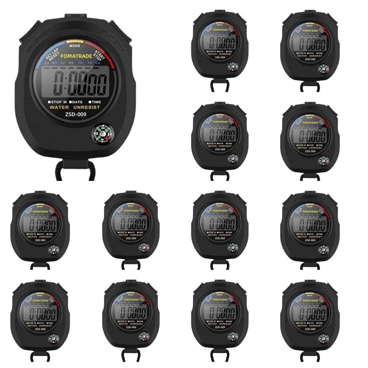 Fomatrade Waterproof Stopwatch,Digital Stopwatch Timer,Sport Stop Watch,Interval Timer With Large Display (12)