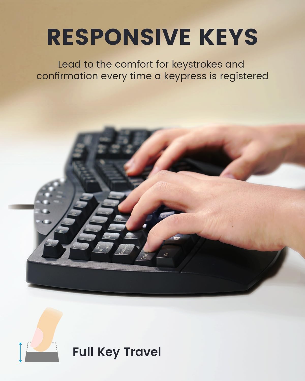 Perixx Periboard 512 Ergonomic Split Keyboard   Natural Ergonomic Design   Black   Bulky Size 19.09''X9.29''X1.73'', Us English