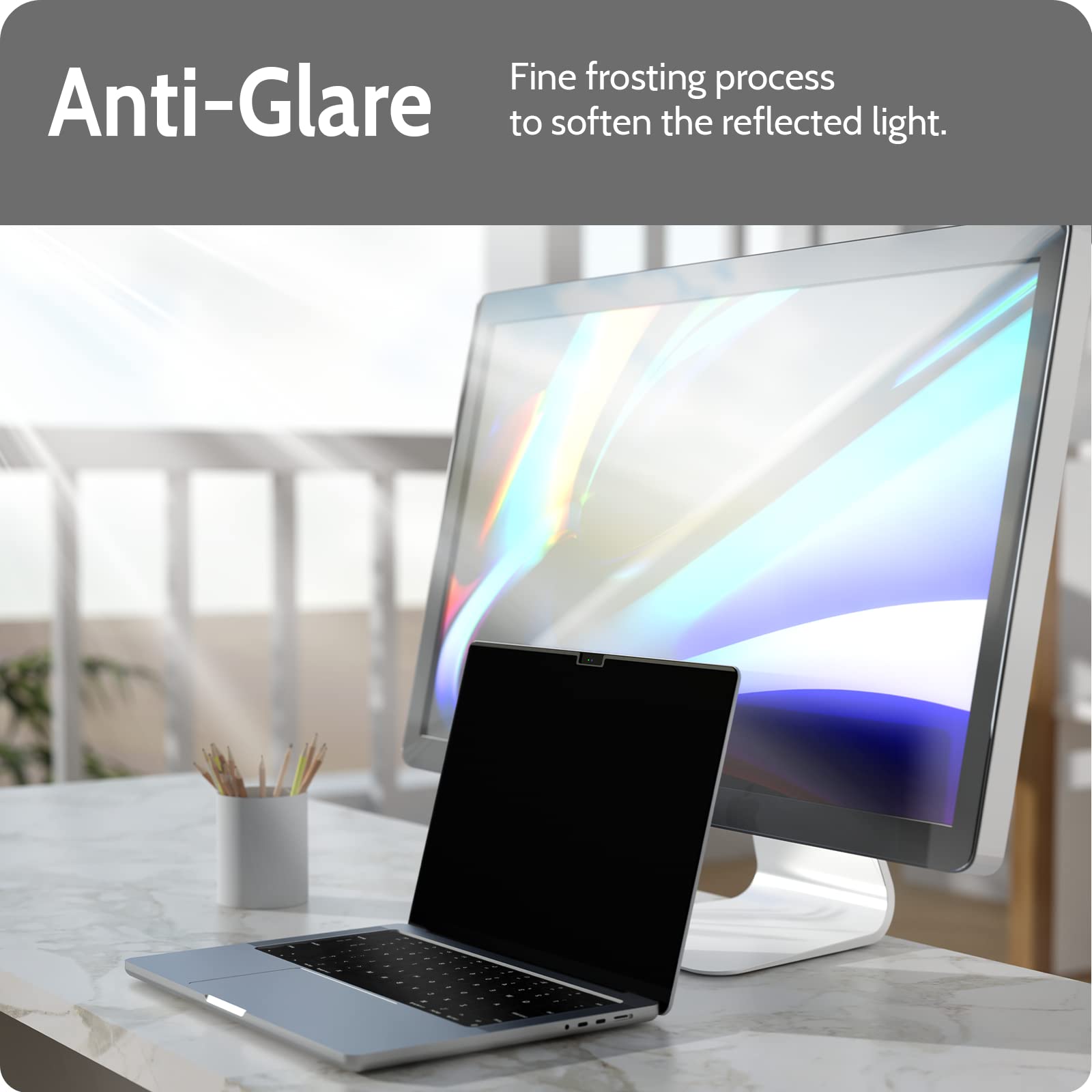 Peslv Magnetic Privacy Screen Compatible With Macbook Pro 16 Inch (2021 2023, M1, M2, M3), 16Inch Removable Matte Anti Blue Ligh