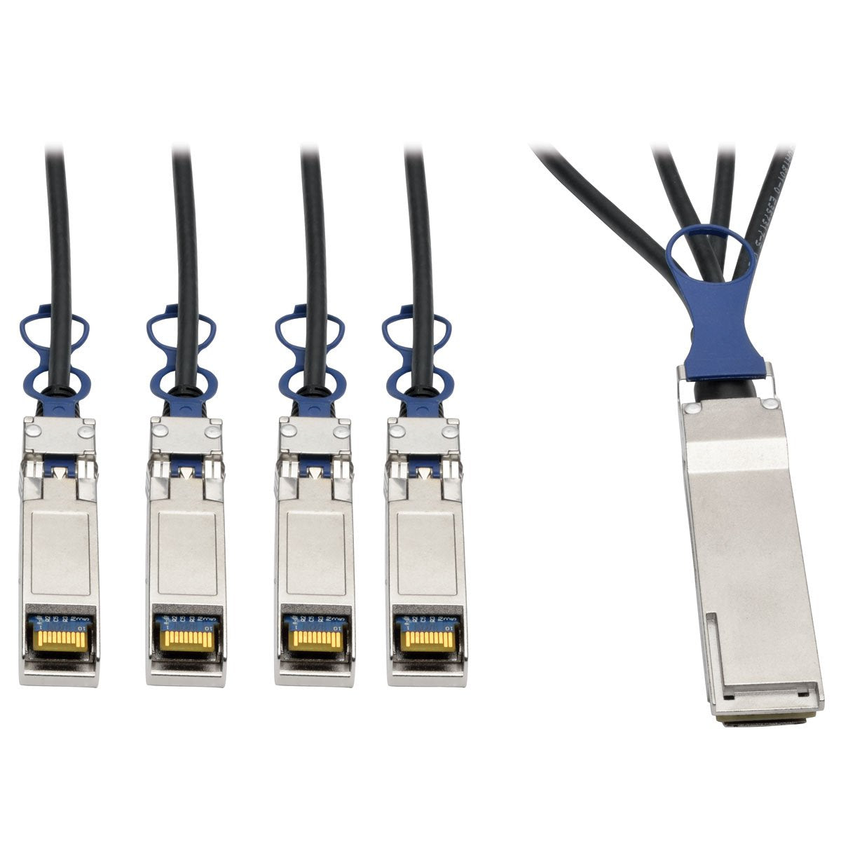 Tripp Lite 40Gbe Qsfp+ To 10Gbe Sfp+ Passive Copper Breakout Cable 2M, 6.5' (N281 02M Bk)