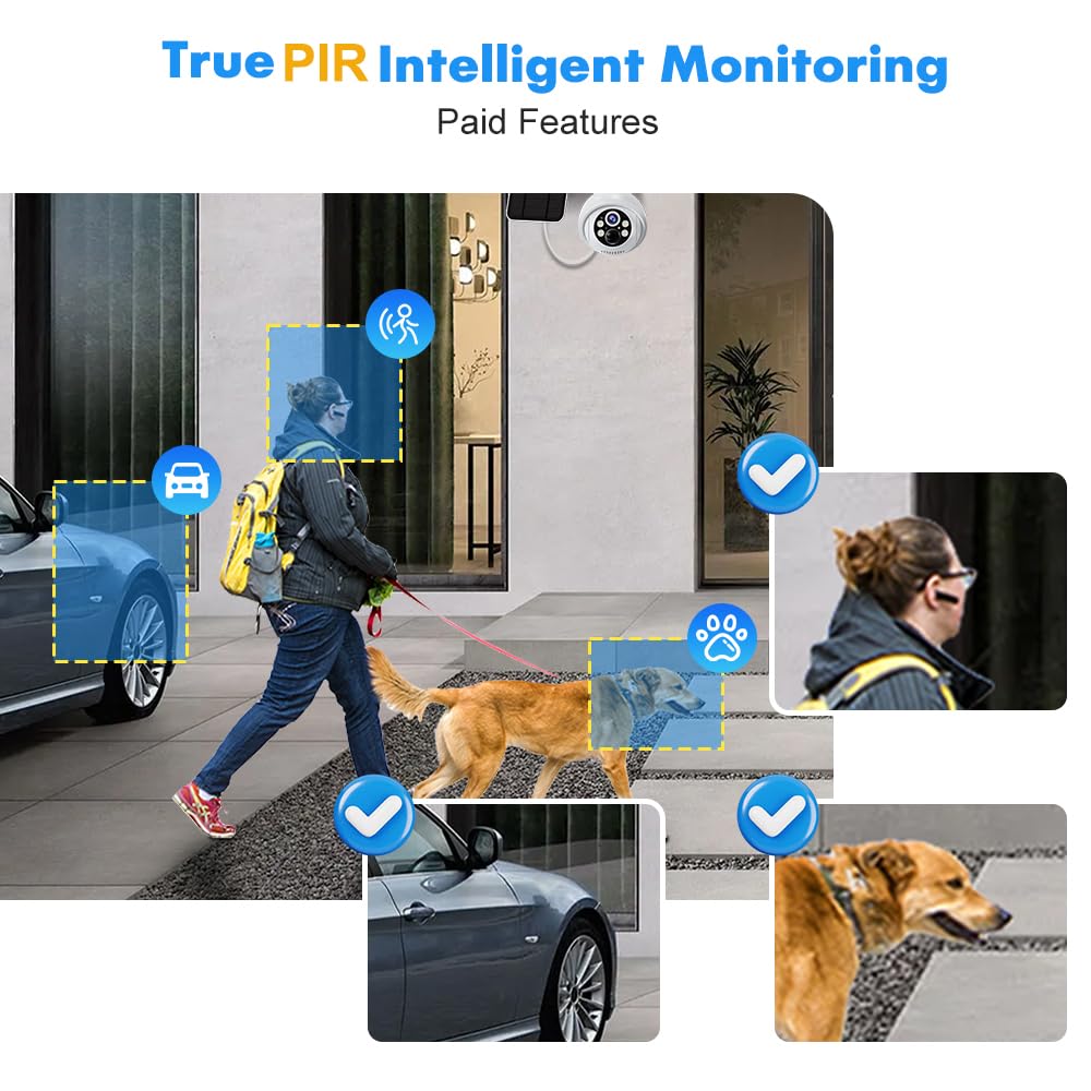 ?2.5K? Mmq Wireless Solar Security Camera System, 10Ch 4Mp Hd Solar Cameras, Ptz Camera Outdoor Wifi, Home Surveillance Camera W