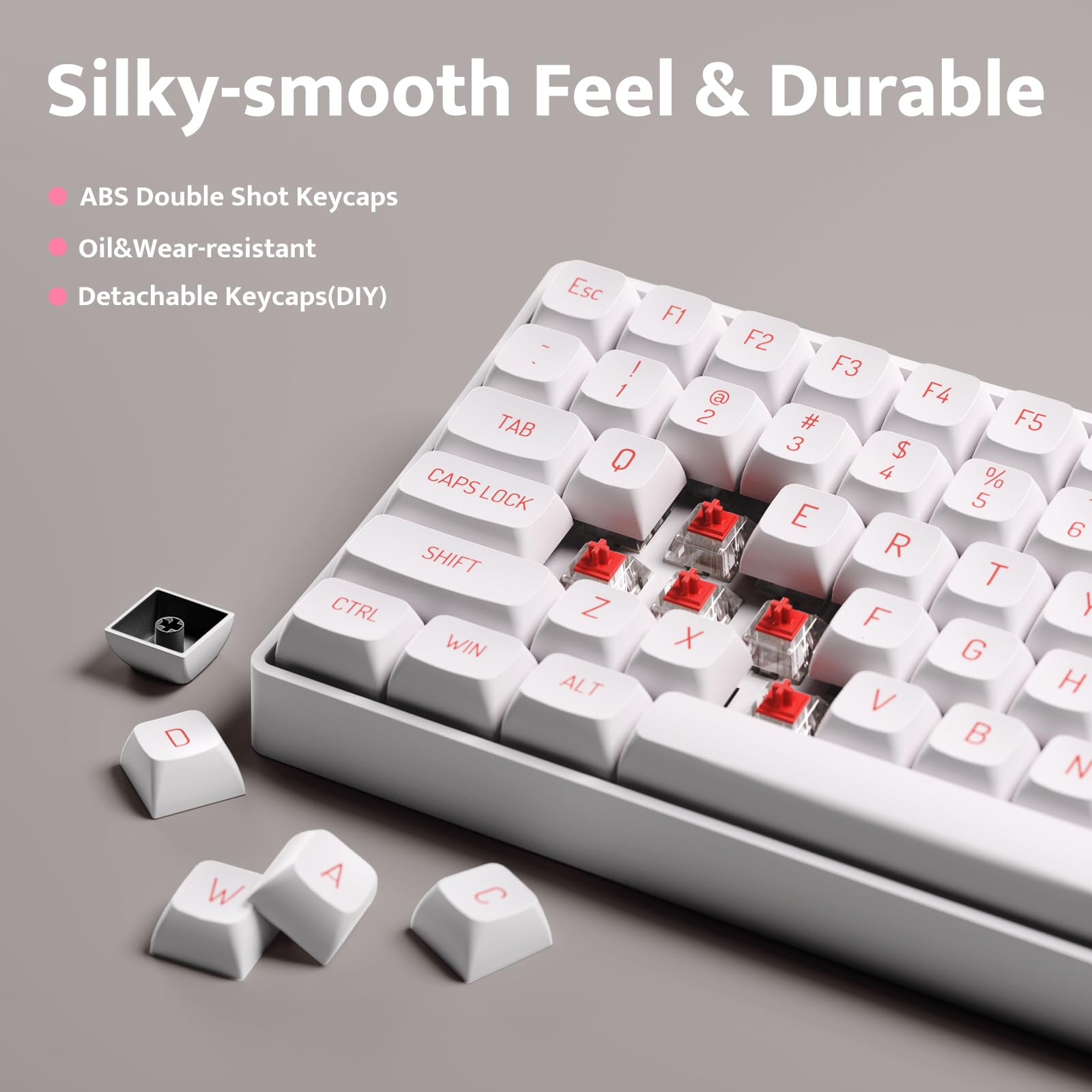 Darkflash Wireless Mechanical Keyboard And Mouse For Office, 106 Keys Full Size Keyboard And Mouse Combo, Linear Red Switches Fo