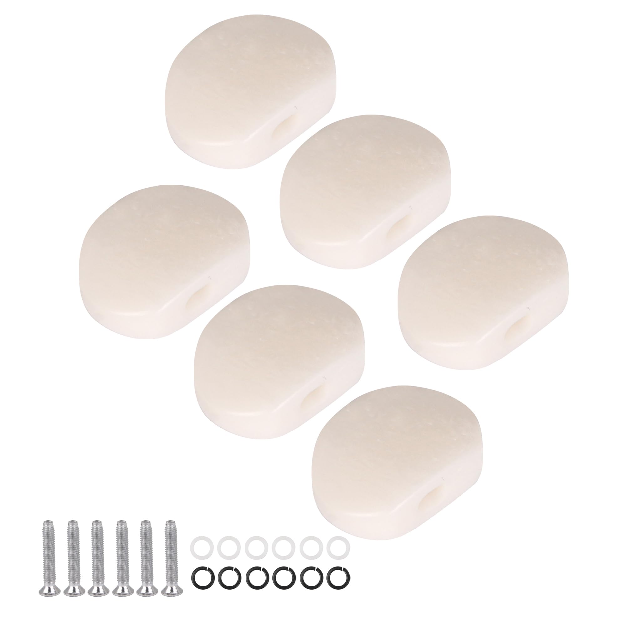 6Pcs White Guitar Tuner Acrylic Ukulele Oval Tuning Key Buttons Replacement