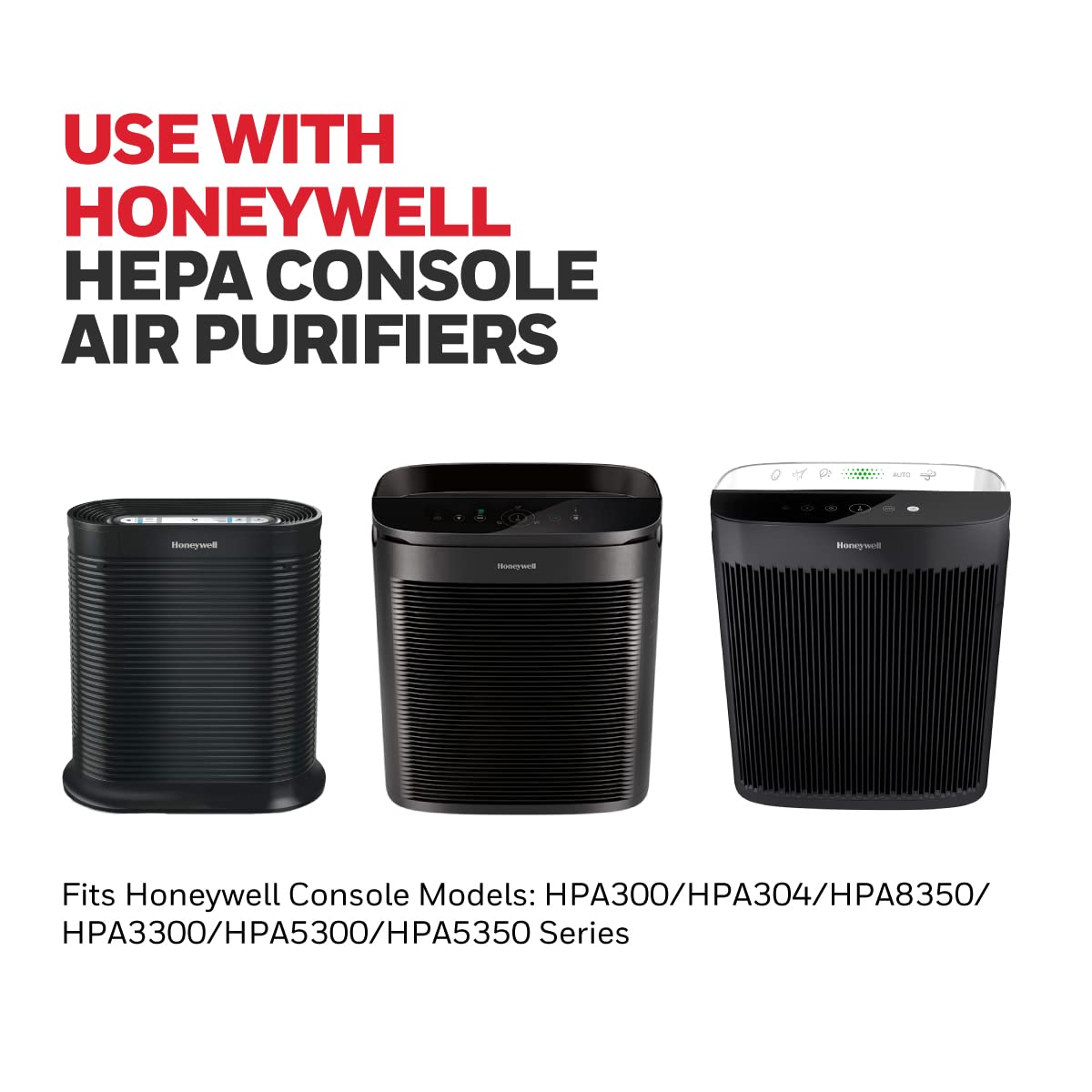 Honeywell HEPA Air Purifier Filter Kit - 3 HEPA R Filters & 4 Carbon Pre-Filters, 3.9"x13.4"x17.1", Black, Model HR