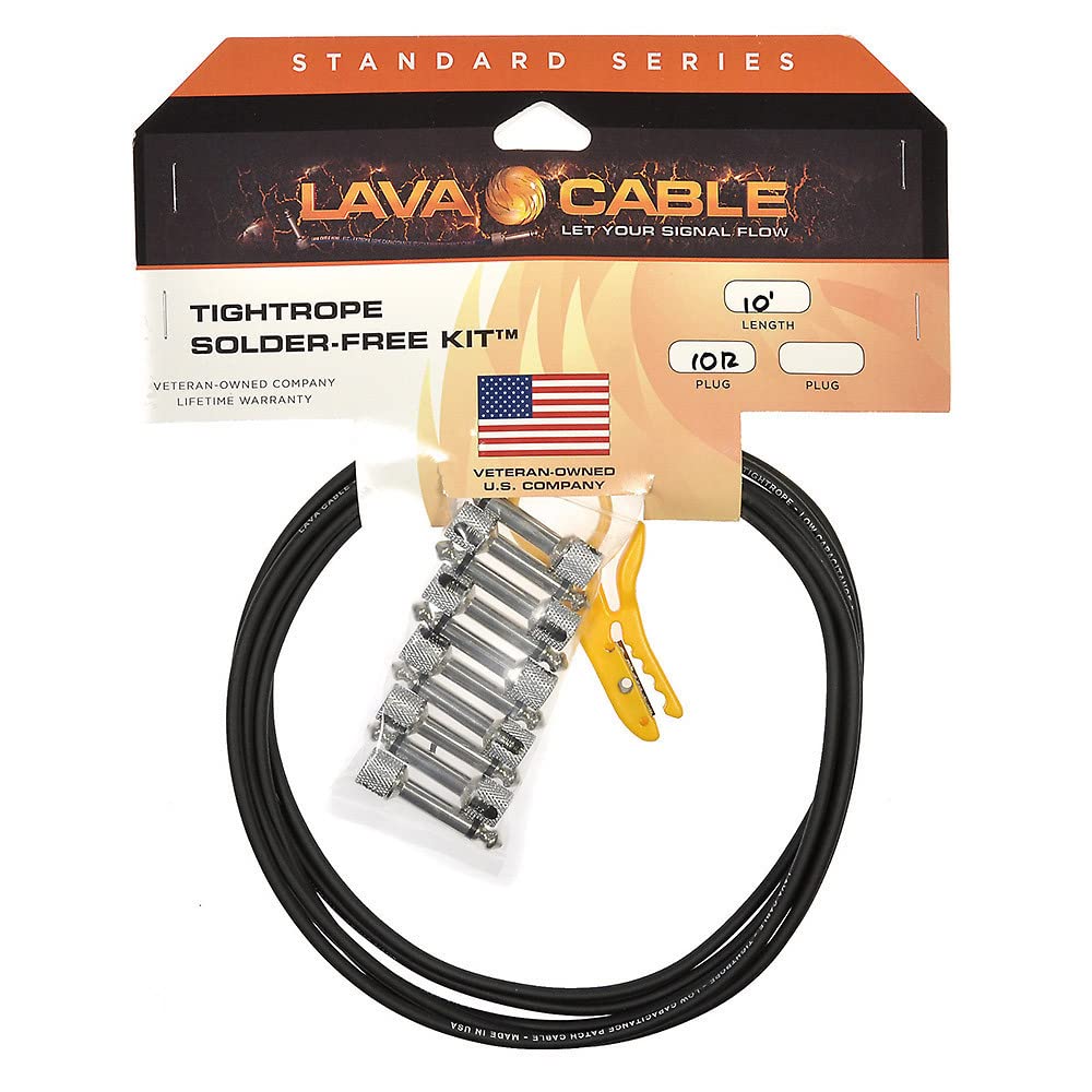 Lava Cable Tightrope Solder Free Pedal Board Kit Black Cable
