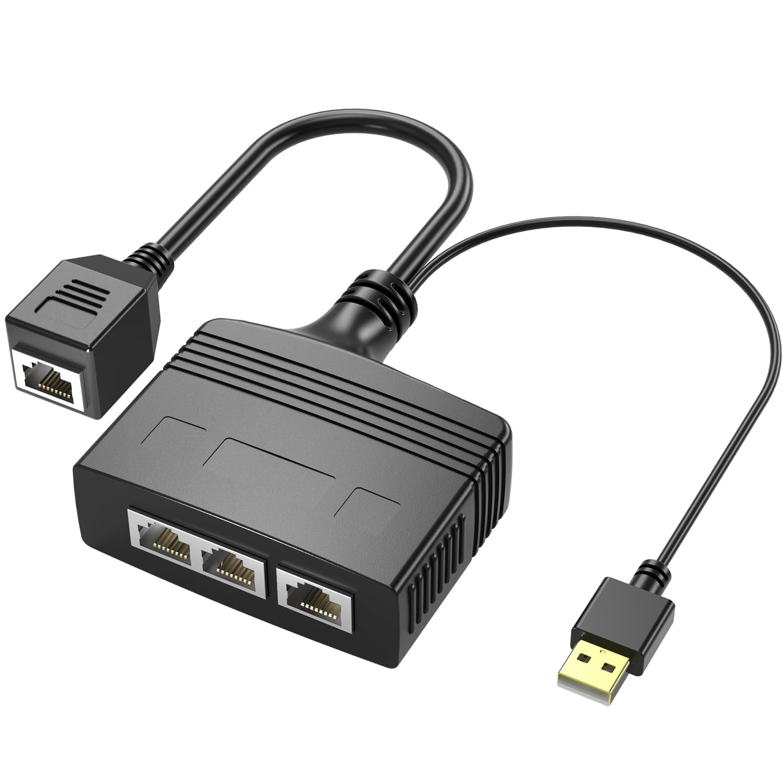 Riieyoca1 To 3 Port Rj45 Ethernet Splitter Adapter,8 Core 100Mbps High Speed Lan Network Splitter For Cat5, Cat5E, Cat6, Cat7,Ca