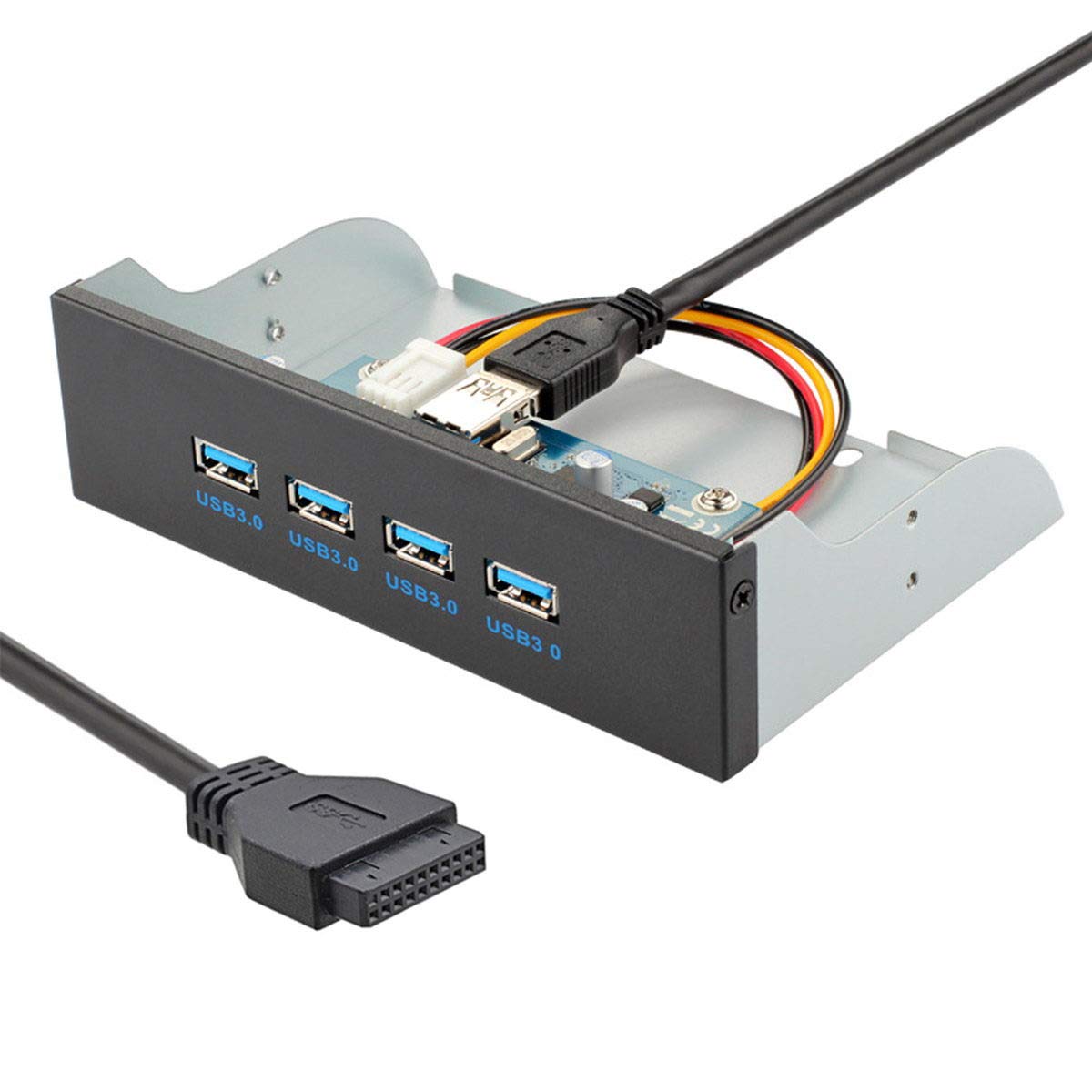 Jser Usb 3.0 Hub 4 Ports Hub Front Panel To Motherboard 20Pin 19Pin Header Connector Cable Compatible For 5.25 Cd-Rom Bay