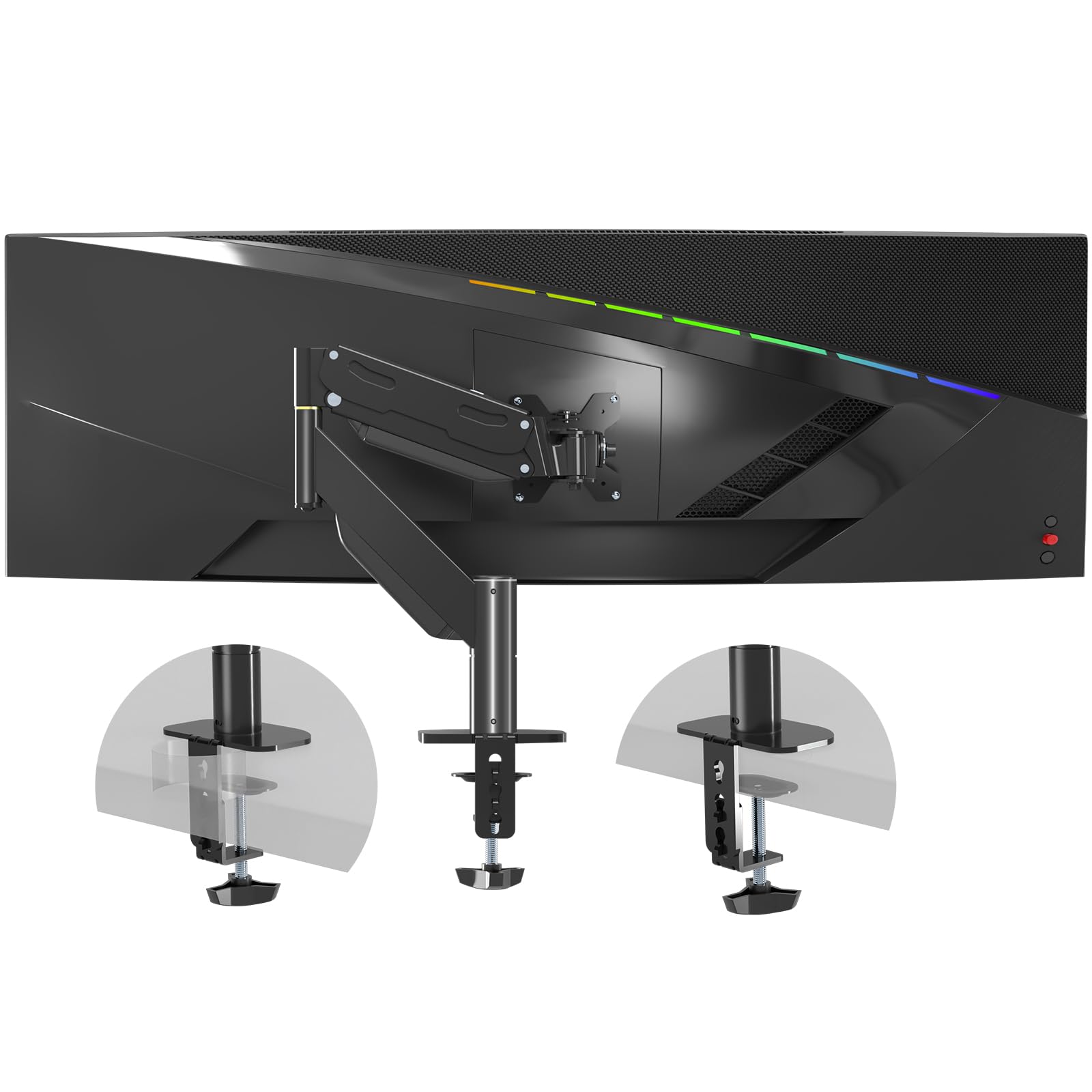 Pholiten Premium Aluminum Heavy Duty Monitor Arm,Ultrawide Monitor Arm,Full Motion Single Monitor Mount For Computer Screens Up