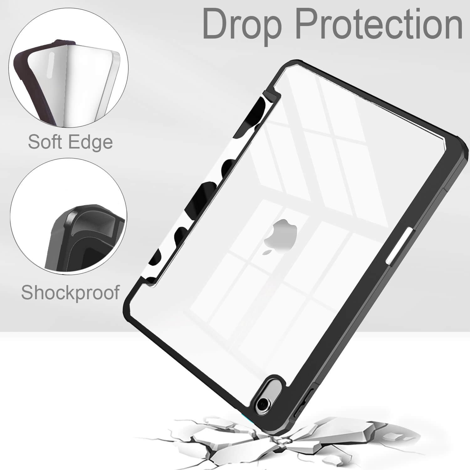 Feams Case For Ipad Air 11 Inch M2 (2024), Ipad Air 5Th Generation Case, Ipad Air 5Th/4Th 10.9 Inch 2022/2020 Case Clear Back Wi