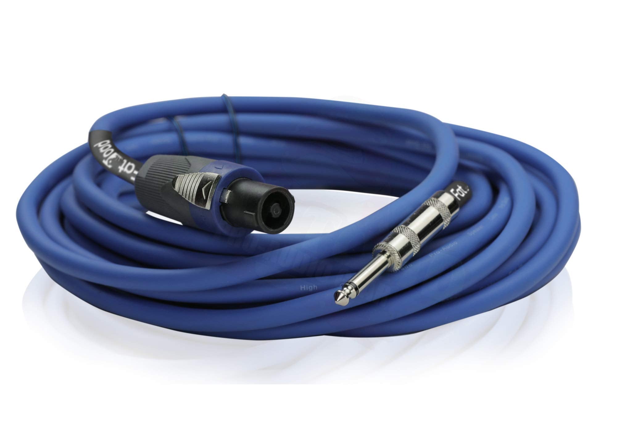 Fat Toad Speakon To 1/4'' Male Cables (2 Pack) 25 Ft Professional Pro Audio Blue Dj Speaker Pa Cord With Twist Lock Connector |