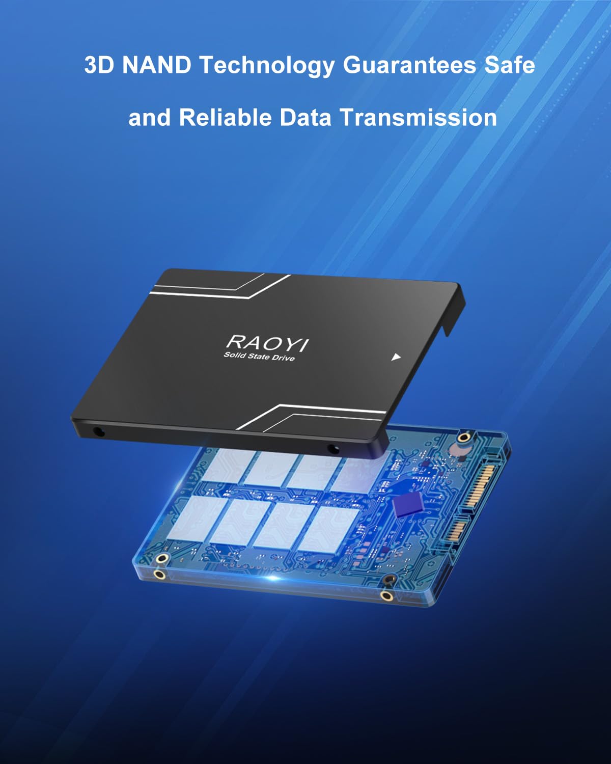 Raoyi 256Gb Internal Ssd Sata Iii 2.5   Internal Solid State Drive 3D Nand Flash Advanced Ssd Internal Hard Drive Up To 500Mb/S