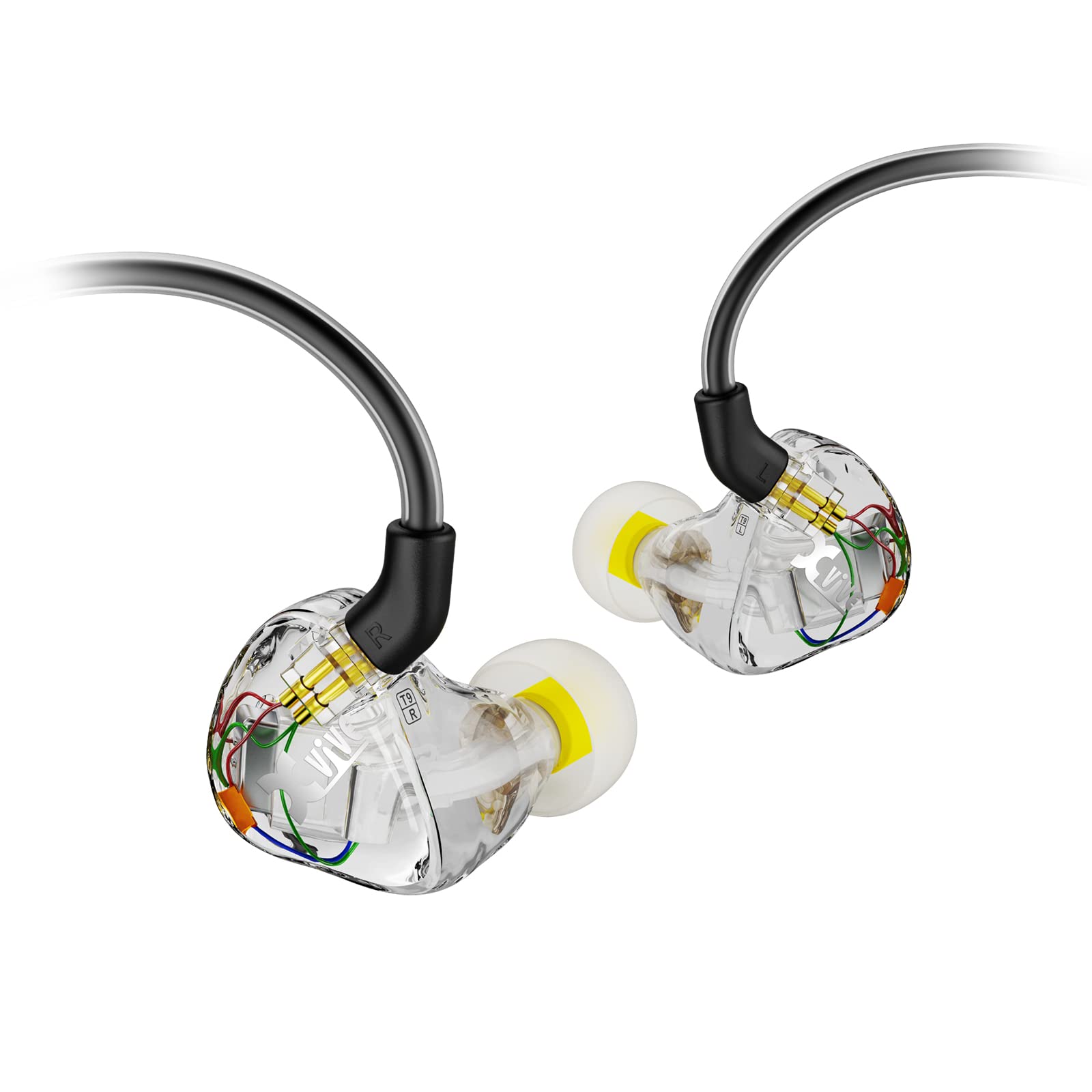 Xvive T9 In Ear Monitor Headphones Dual Knowles Ba Drivers Iem For Studio, Band Rehearsal, Live Performance (T9)