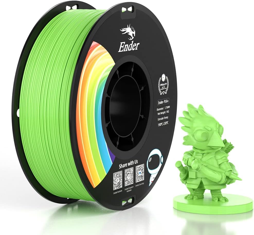 Creality 3D Printer Filament, PLA Plus Filament 1.75mm Apple Green, PLA Pro Toughness Upgraded Dimensional Accuracy +/- 0.03mm, 