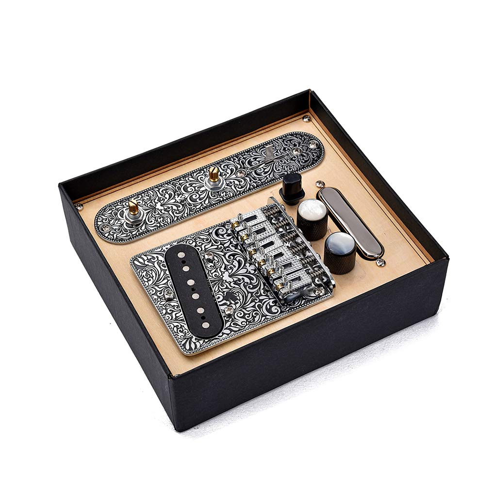 Swhmc Retro Tele Pickup Set 6 Strings Saddle Bridge Plate 3 Way Switch Control Plate Volume Control Plate Electric Guitars Repla