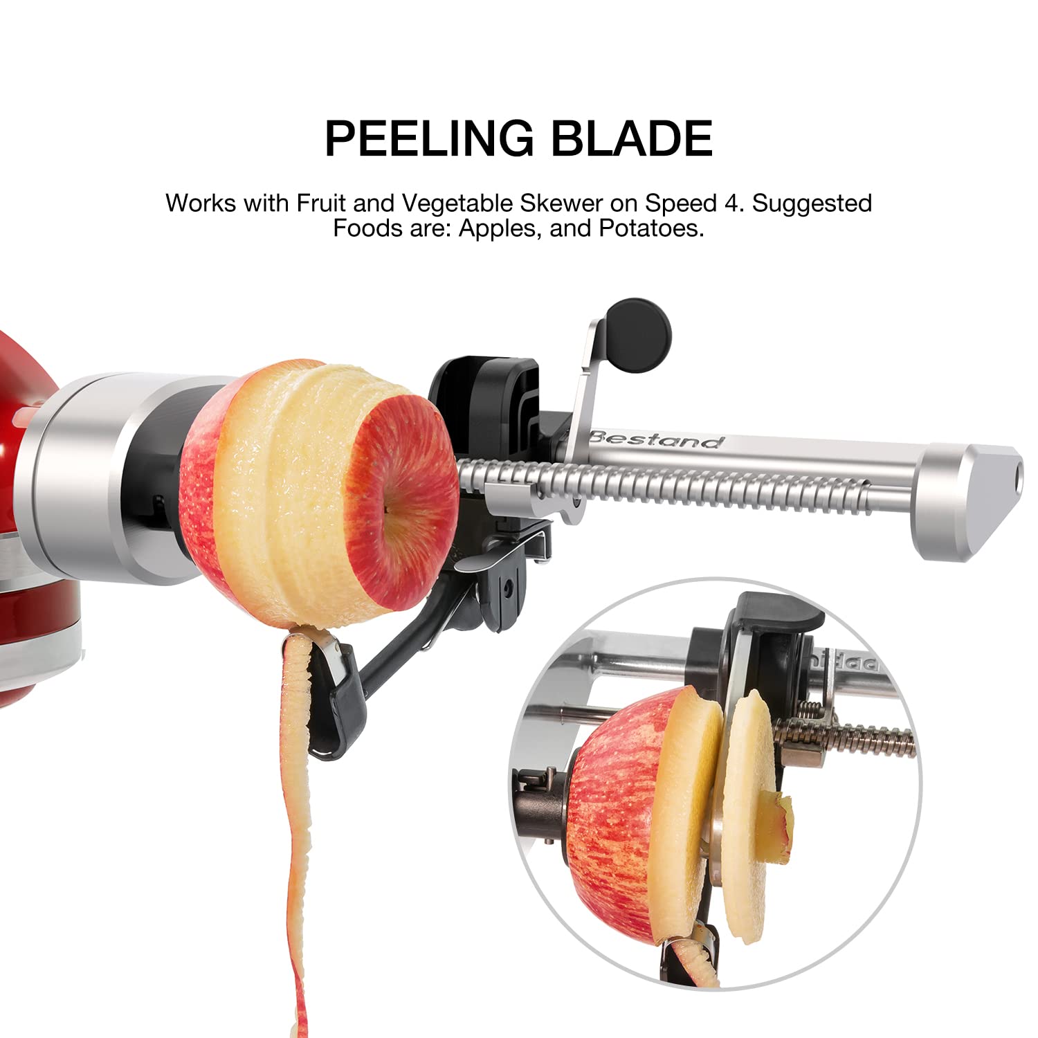 Bestand Spiralizer Attachment Compatible With Kitchenaid Stand Mixer, Comes With Peel, Core And Slice, Not Kitchenaid Brand Spir