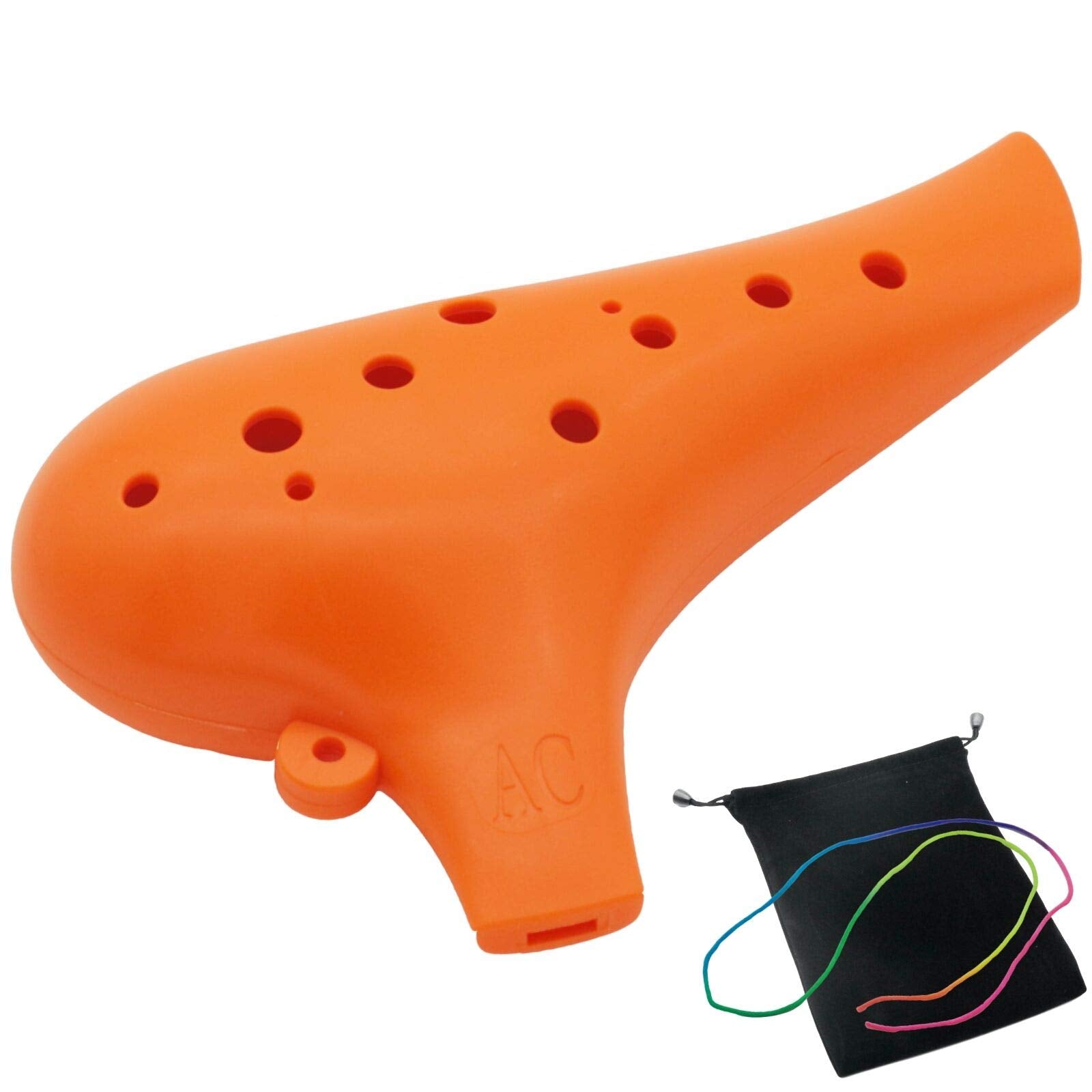 Aestivate Plastic Ocarina Instrument 12 Hole Ocarina Alto C 12-Hole Ocarina Instrument Easy Instrument (Orange)