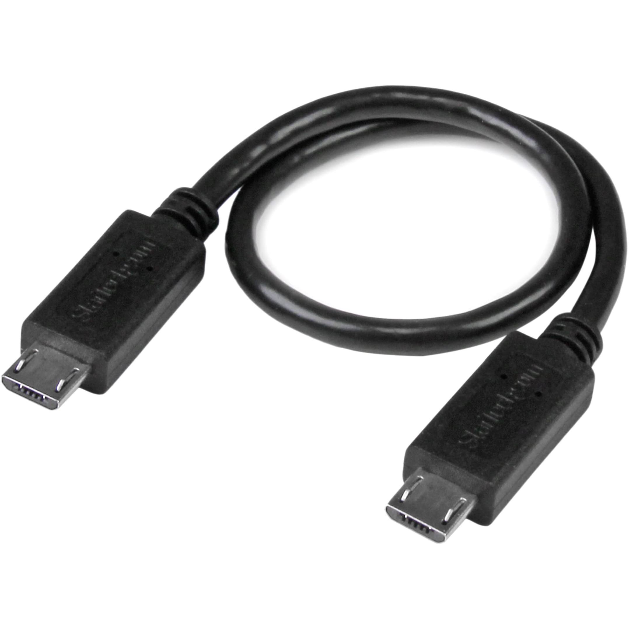 Startech.Com 8In Micro Usb To Micro Usb Cable   Male To Male   Micro Usb Otg Cable For Your Mobile Device (Uuusbotg8In), Black