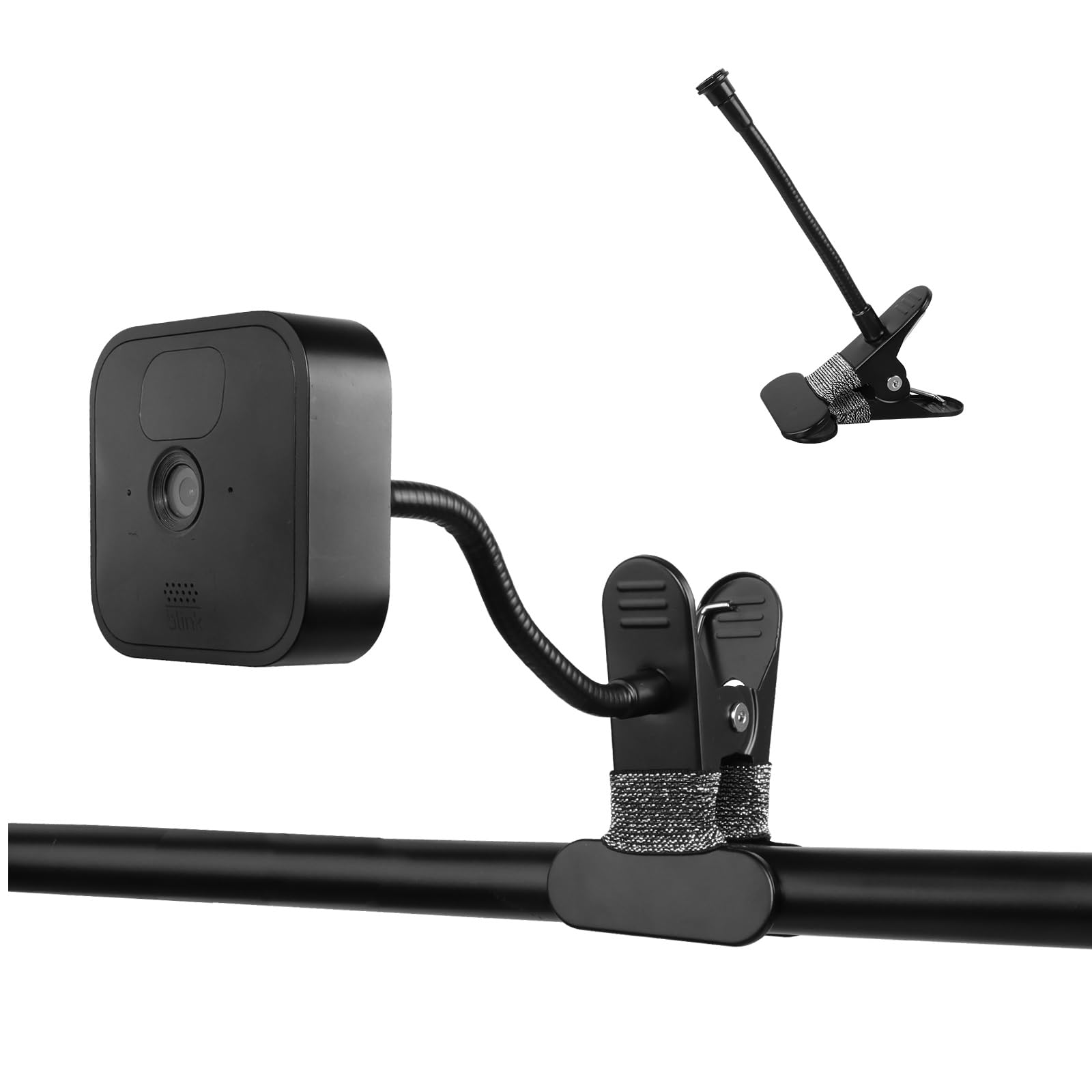Flexible Clip Mount For Blink Outdoor 4/Blink Outdoor/Xt2/Xt/Mini/Arlo And More Security Cameras For Pole,Tree, Fence(No Drill, Black,1 Pack)