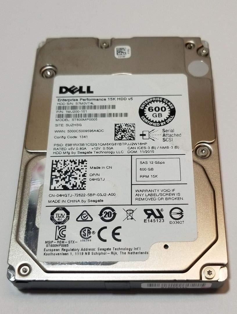 Seagate 600GB HDD 15K RPM 2.5' 12Gb/s SAS Hard Disk Drive Model: ST600MP0005 DP/N: 4HGTJ