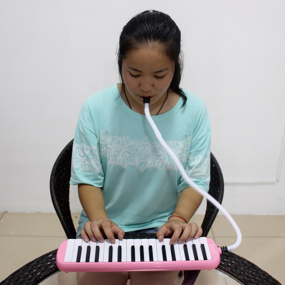 Btuty 32 Keys Melodica Piano Musical Instrument For Beginner Gift With Carrying Bag (Pink)
