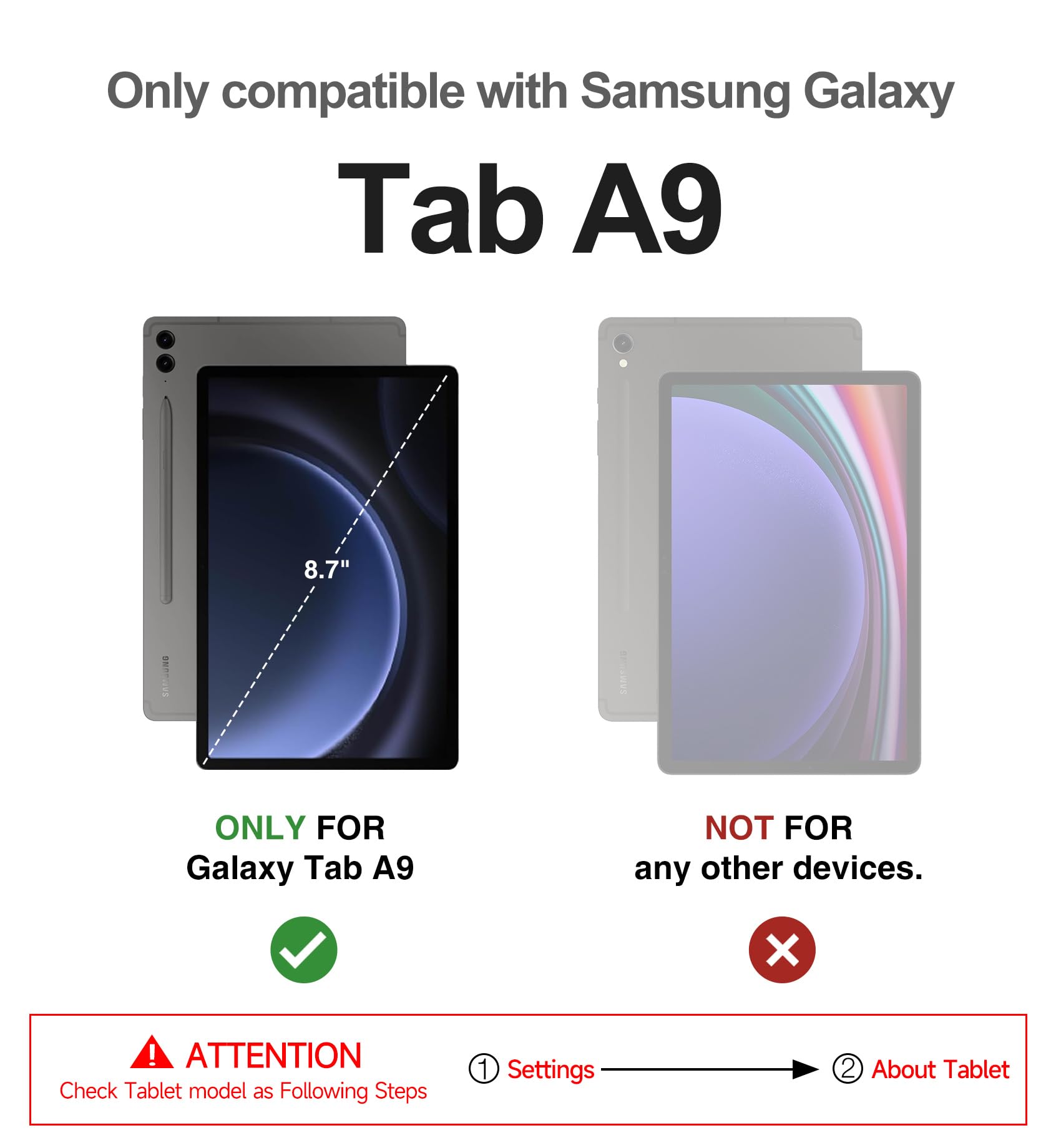 Dexnor Case For Samsung Galaxy Tab A9 8.7 Inch 2023, [Built In Screen Protector & Kickstand] Heavy Duty Shockproof Full Body Pro