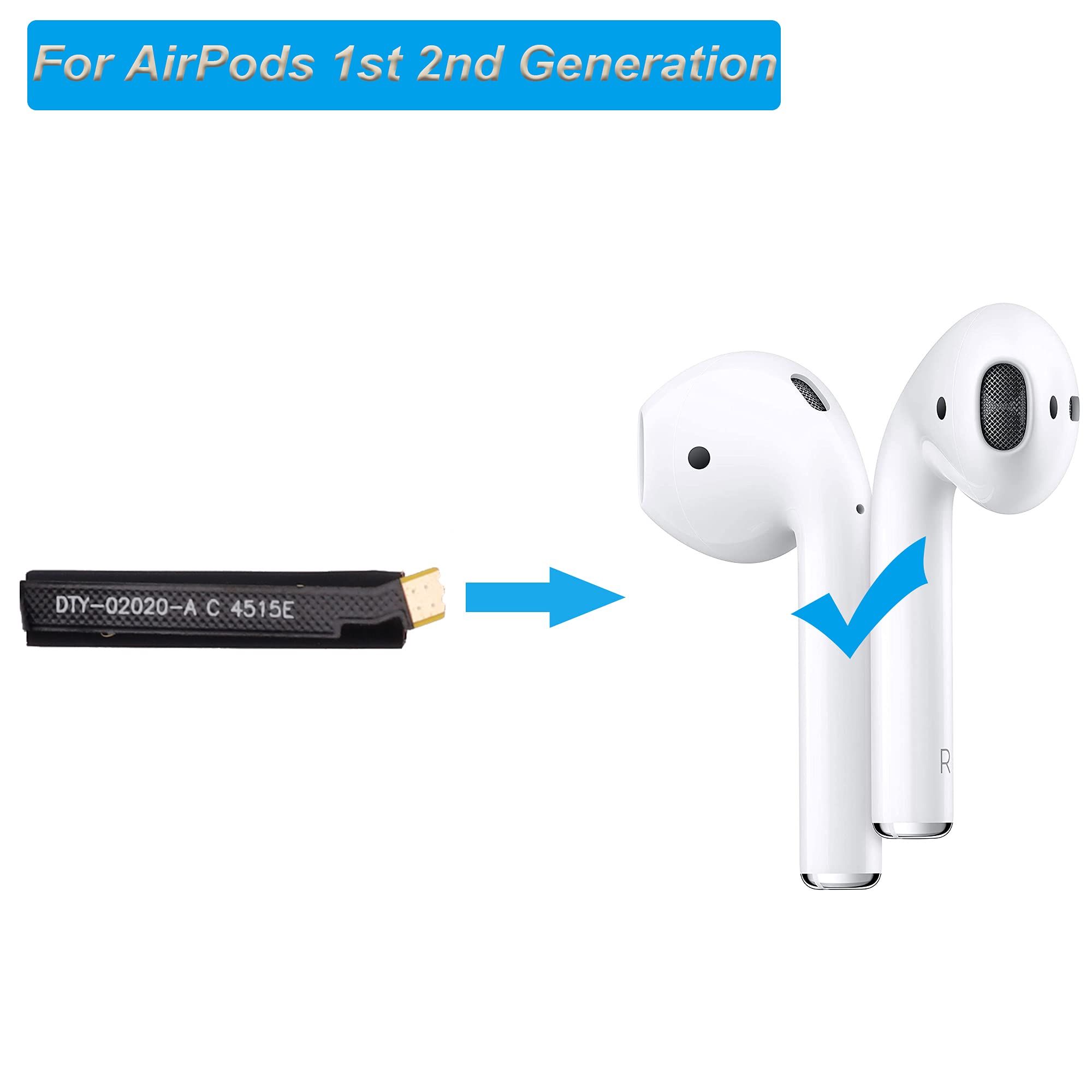 E Yiiviil New Replacement Battery Compatible With Airpods 1St 2Nd Generation Replacement Battery(One Pieces)