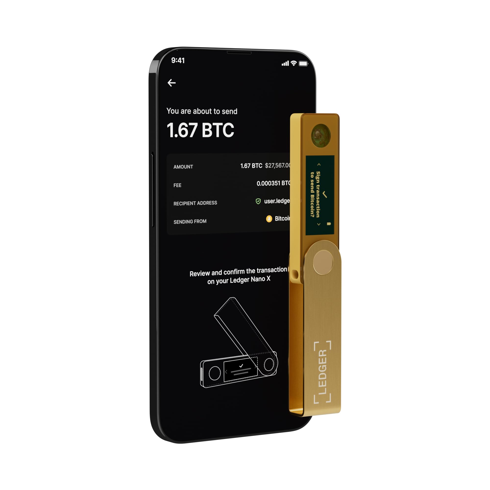 Ledger Nano X - Secure And Manage Your Crypto & Nfts On-The-Go With Our Bluetooth-Enabled Hardware Wallet (Gold)