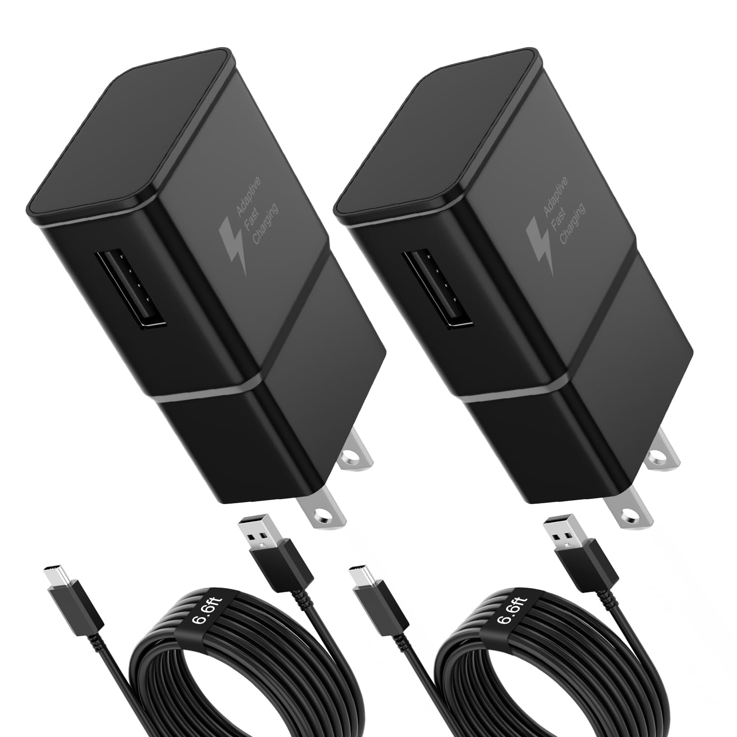 Type C Charger Fast Charging, 2 Pack USB C Android Phone Charger&6ft Cables