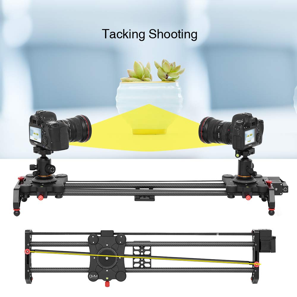 Gvm Motorized Camera Slider, 31'' Carbon Fiber Dolly Rail Camera Slider With Time Lapse Photography, Tracking Shooting And 120 D