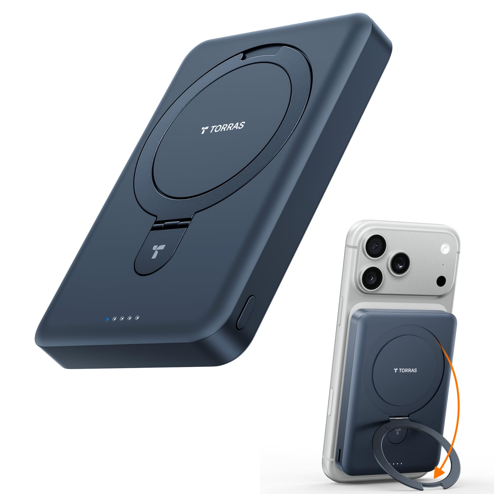 TORRAS EasyGo 10000mAh Magnetic Portable Charger Power Bank for iPhone, Fast Charging Travel Essential Wireless Battery Pack wit