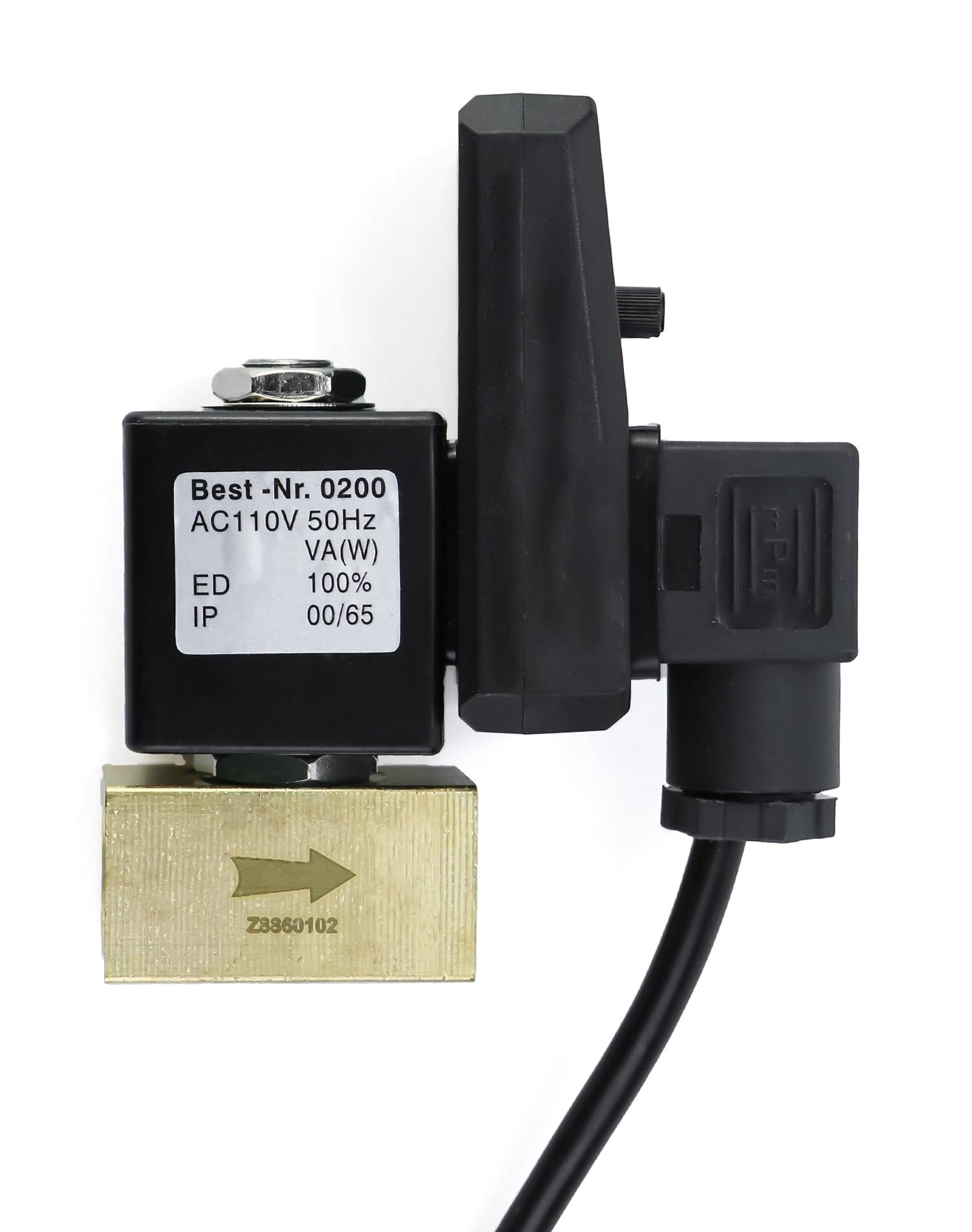 Qwork Automatic Timed Condensate Drain Valve With Steel Hose 1/4 Inch Npt Drain Valve Elbow Fitting, 1/2'' Ac110V 2 Way Direct A