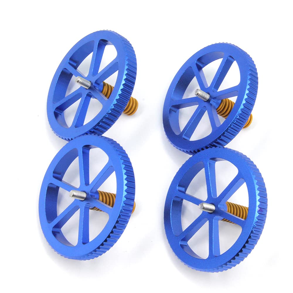 Zeberoxyz 4Pcs Aluminum Hand Twist Leveling Nut Diameter60Mm With 4Pcs Hot Bed Die Spring With 4Pcs M4X40Mm Screws For Creality