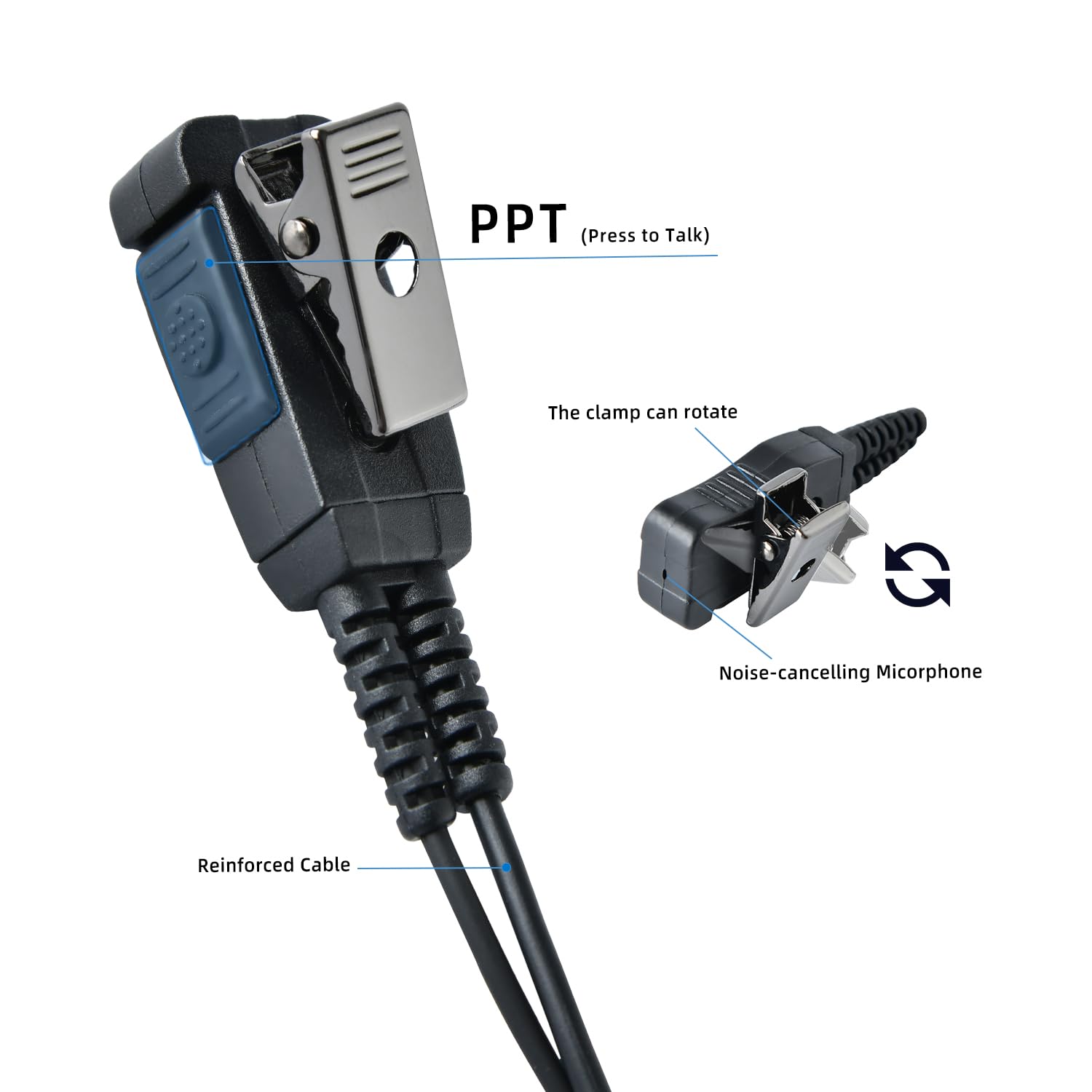 Dlecnfun Earpieces For Walkie Talkies With Mic 2 Pin 2.5Mm+3.5Mm Acoustic Tube Headset And Ppt Compatible With Motorola Two Way