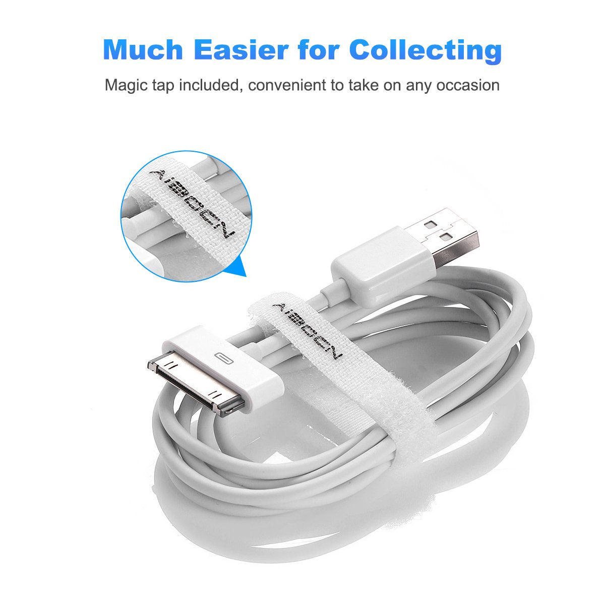 Aibocn Mfi Certified 30 Pin Sync And Charge Dock Cable (New Packaging    2 Pack)