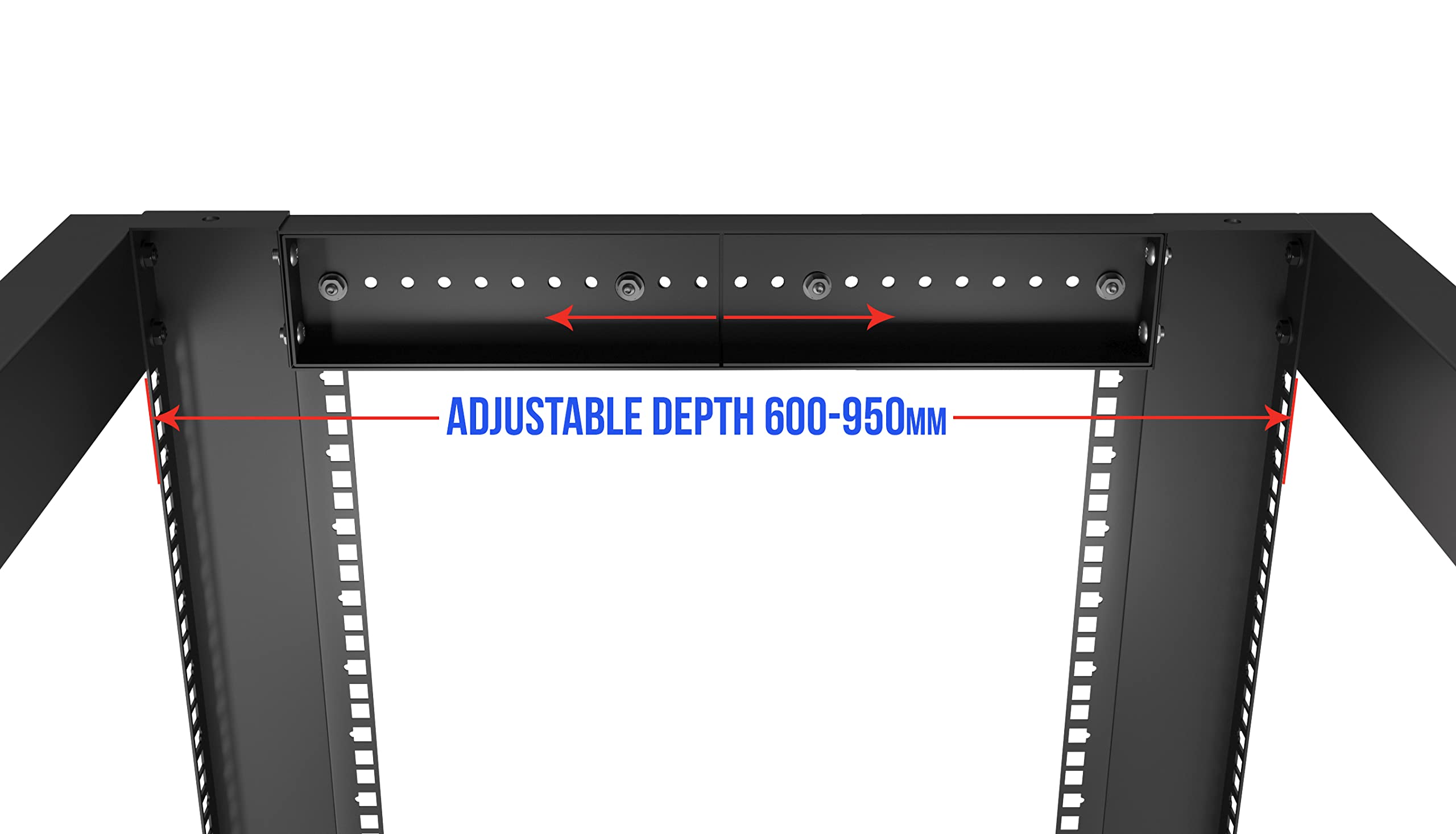 Sysracks 4 Post Open Frame Server Rack Mobile Relay With Wheels Casters For 19' Network Server Av It Equipment Gear Rack Cabinet Adjustable Depth 24' 37' (42U (79' H X 21' W))