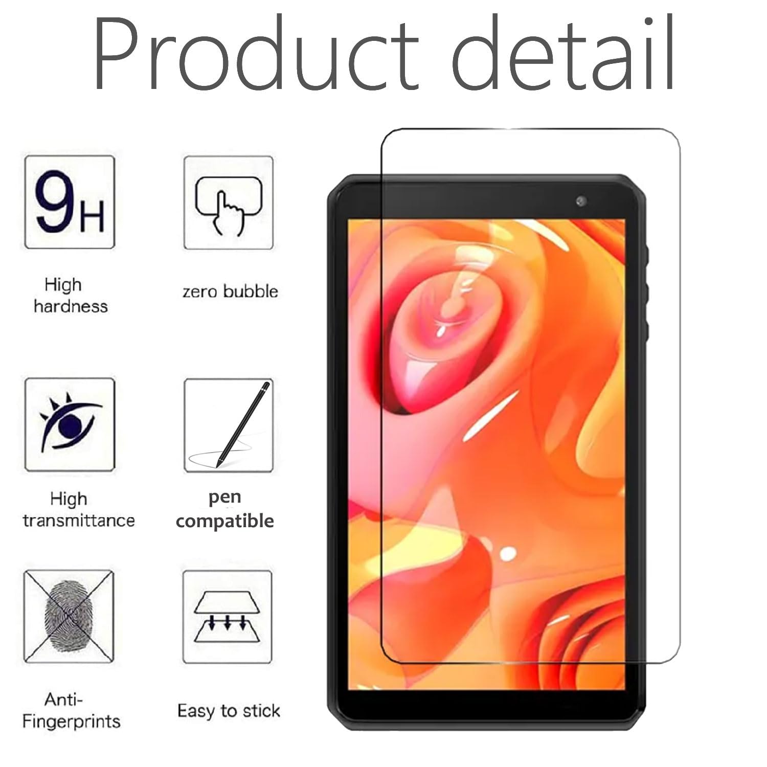 Zukof 2 Pcs Tempered Glass For Blu M8L Tablet 8 Inch/ M8L 2022 Tablet/ M8L Plus Tablet, Blu M8L Tablet Screen Protector/ M8L 202