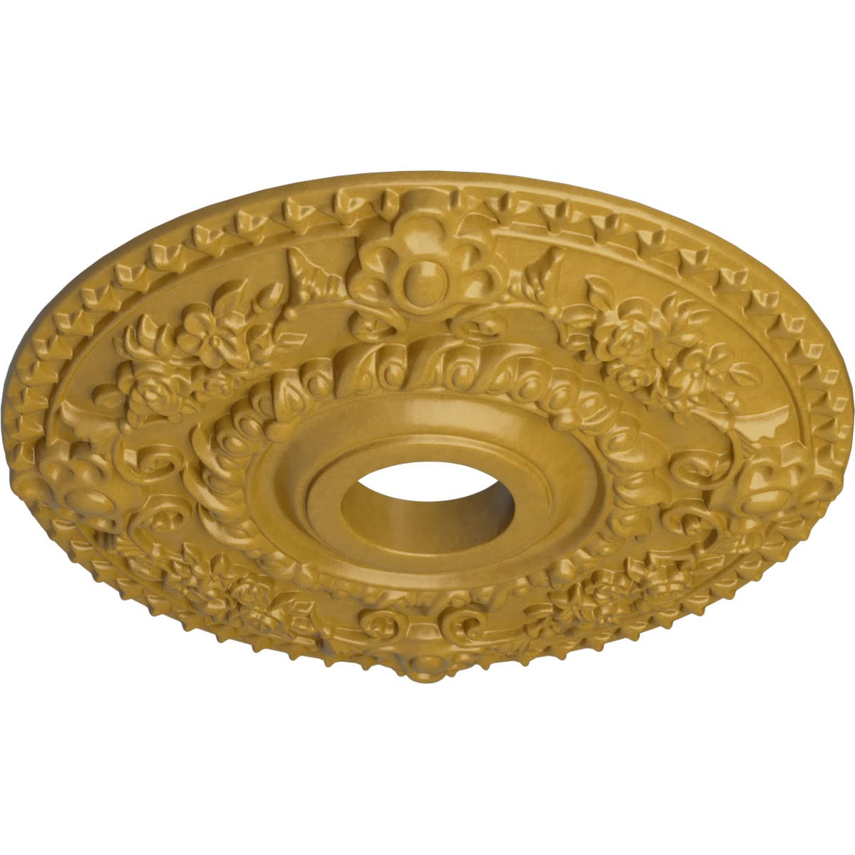Ekena Millwork Cm18Roigs Rose Ceiling Medallion, Iridescent Gold