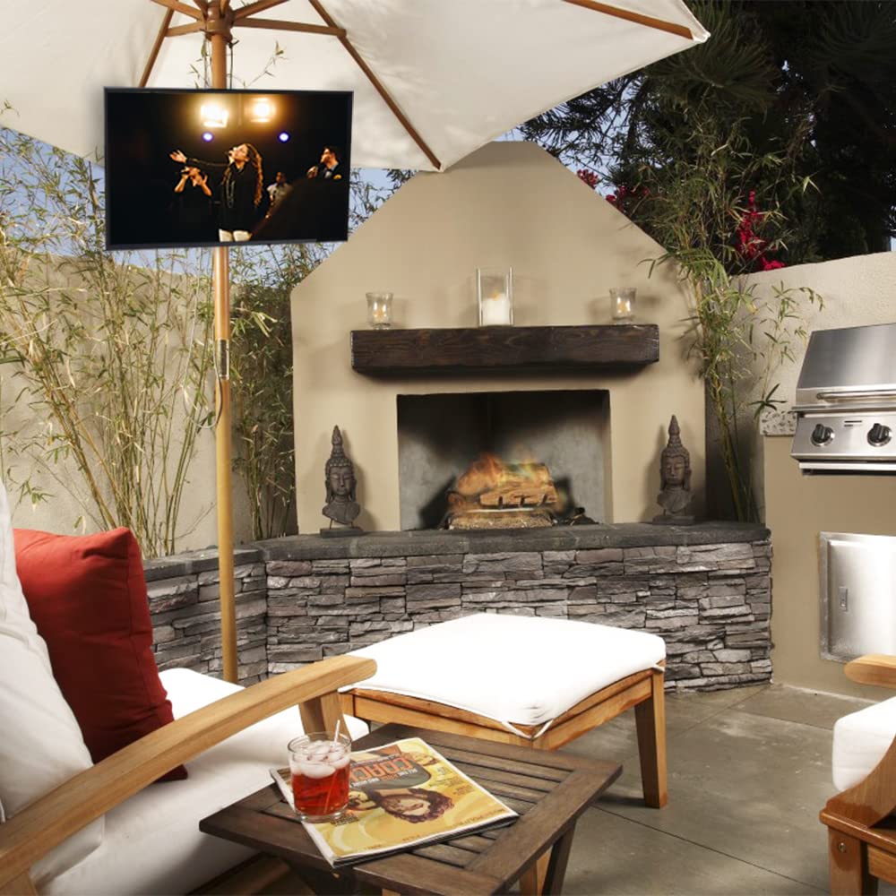 VIVO Steel Universal Bracket Pole Mount with Removable 75mm and 100mm VESA Plate, Fits up to 30 inch Screens, White, MOUNT POLE01W