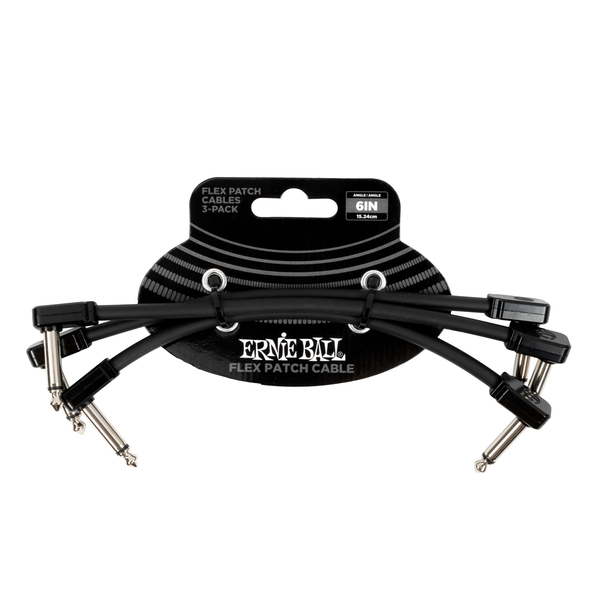 Ernie Ball Flex Patch Cable 6In   Black   3 Pack