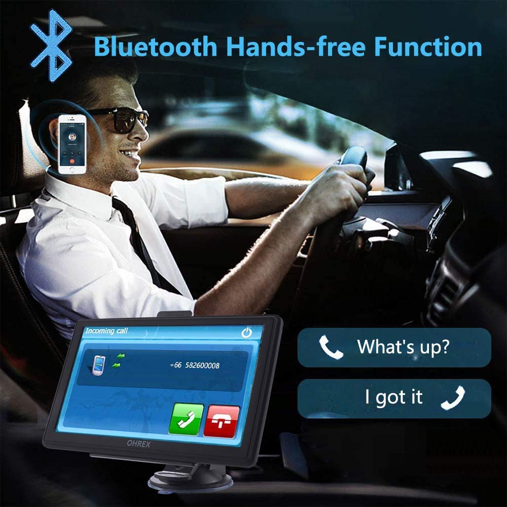 Ohrex Gps Navigation For Truck Car With Bluetooth,7 Inch Gps For Truck Drivers Commercial,Trucker Gps Navigation Systems, Free L