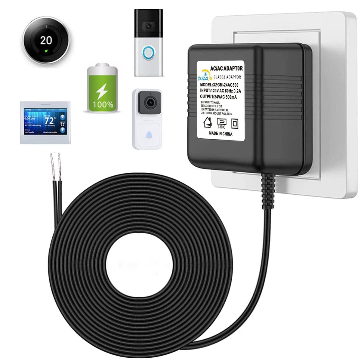 24V Doorbell Transformer Adapter For Ring Video Doorbell Compatible With Nest Honeywell Ecobee Sensis Video Doorbells Thermostat