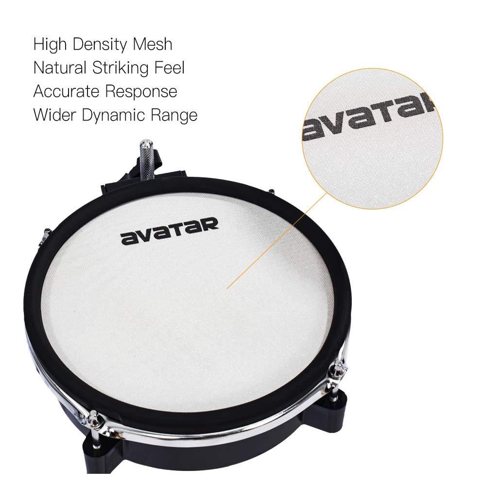 Hxw Dual Zone Mesh Head Snare/Tom Pad Bundle For Electronic Drum Set, 8 Inch