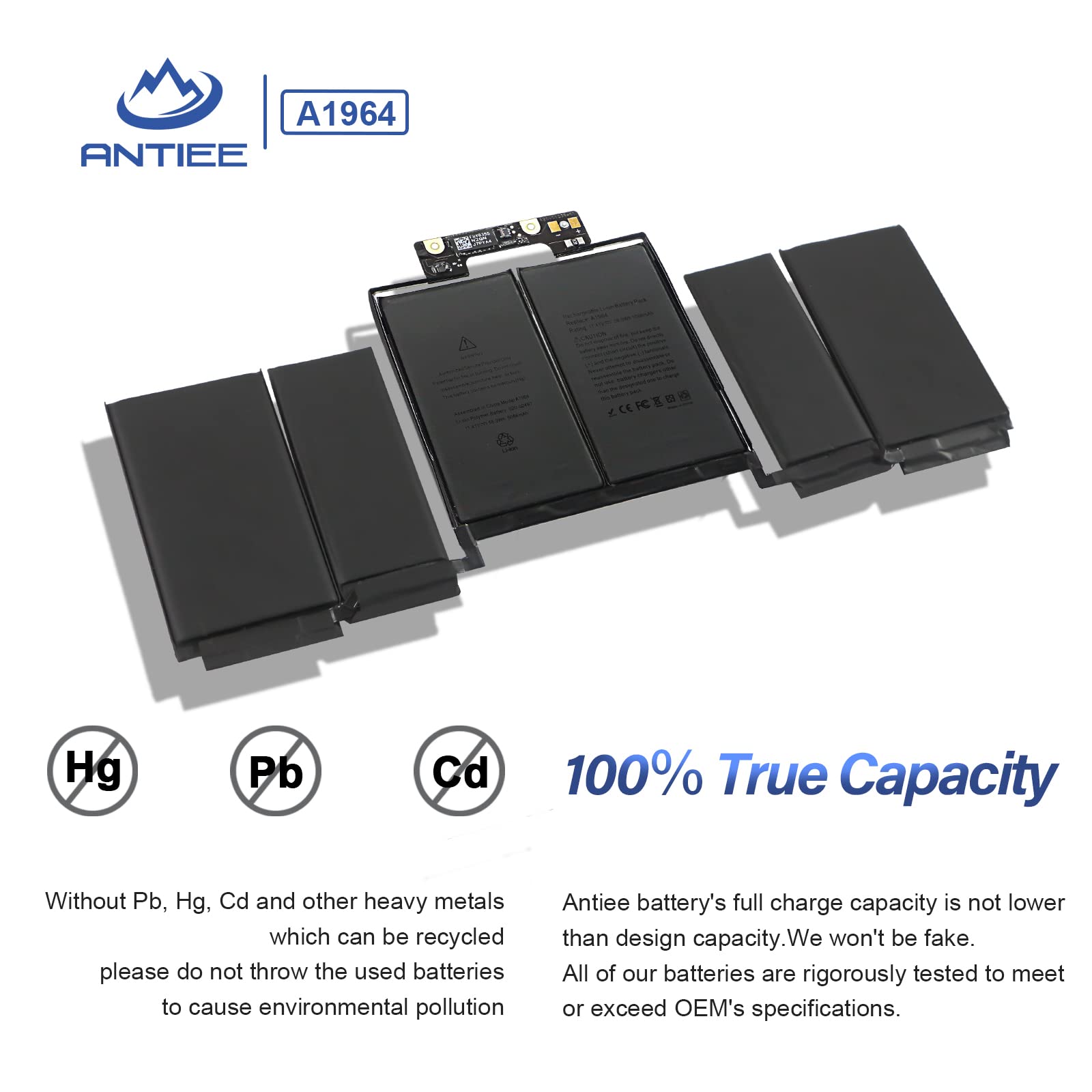 Antiee A1989 Battery Replacement, A1964 Battery For Macbook Pro 13'' A1989 (Mid 2018 2019) A2251(2020 Release) Emc 3214 3358 334