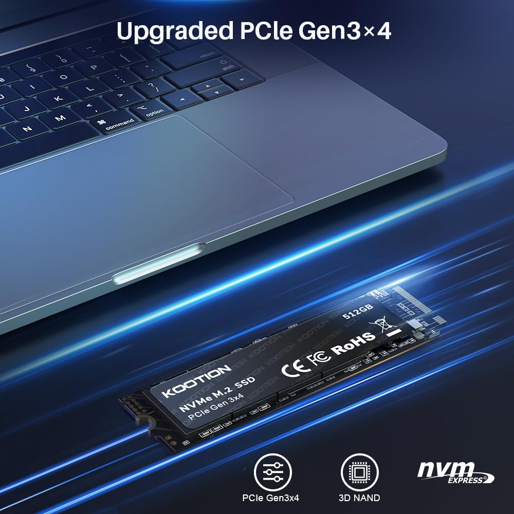 Kootion 512Gb Pcie 3.0 M.2 Internal Solid State Drive Pcle 3.0X4 Ssd Nvme M.2 2280 Internal Ssd Up To 2900Mb/S Pcie Gen 3 Nvme S