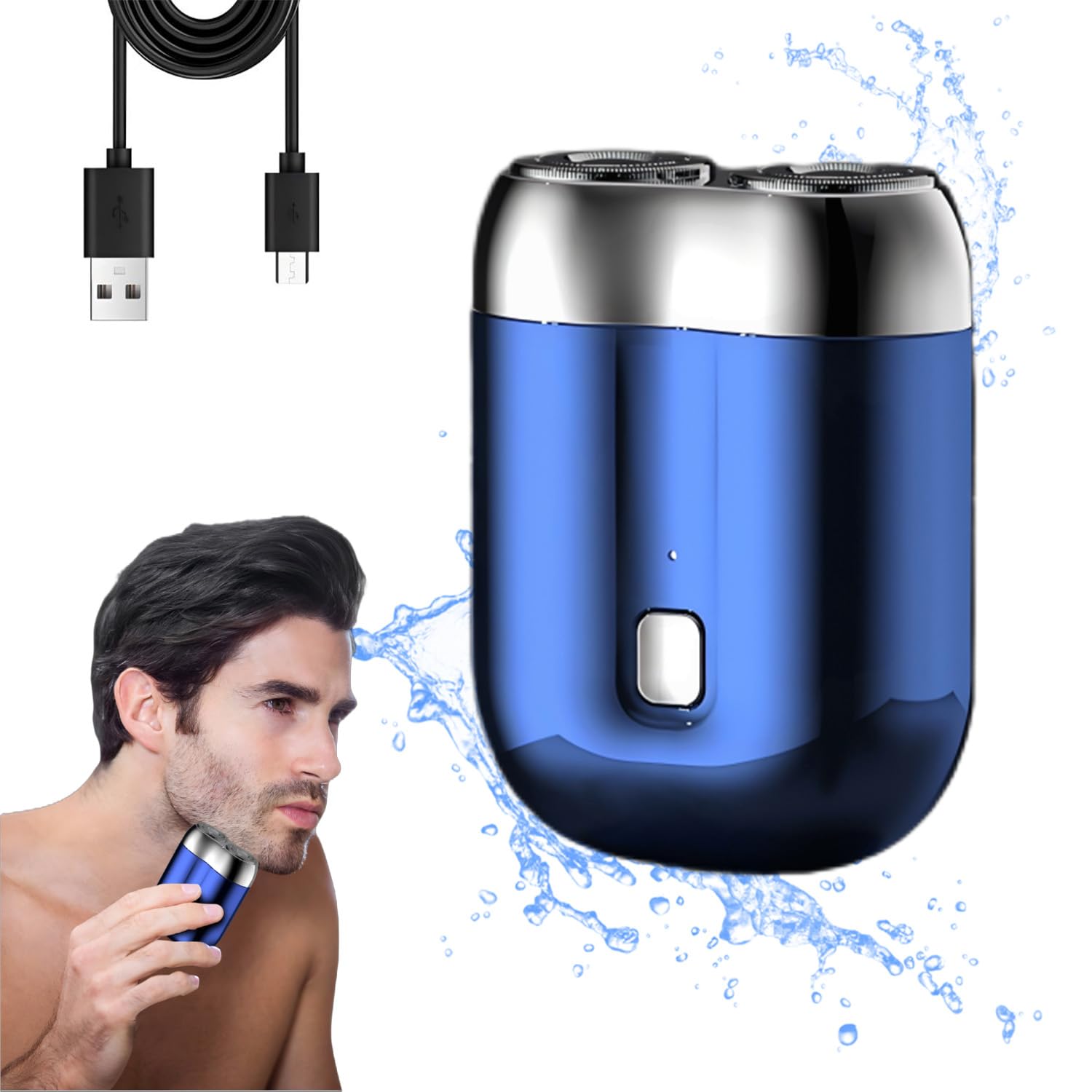 2025 New Model Mini Dual Head Electric Shaver, Electric Mini Portable Razor, Washable Double Head Razor, Pocket Size Washable El