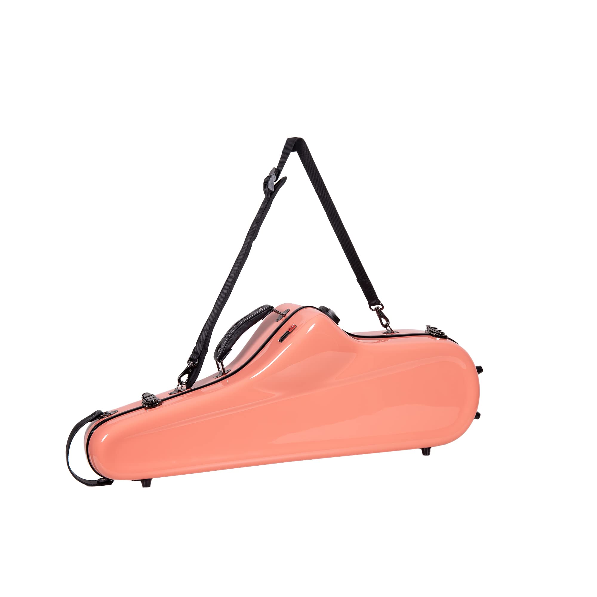 Crossrock Pro Grade Tenor Saxophone Case | Spanish Pink Finish, Tsa Lock, Elite Protection, Detachable Straps, Accessory Pocket